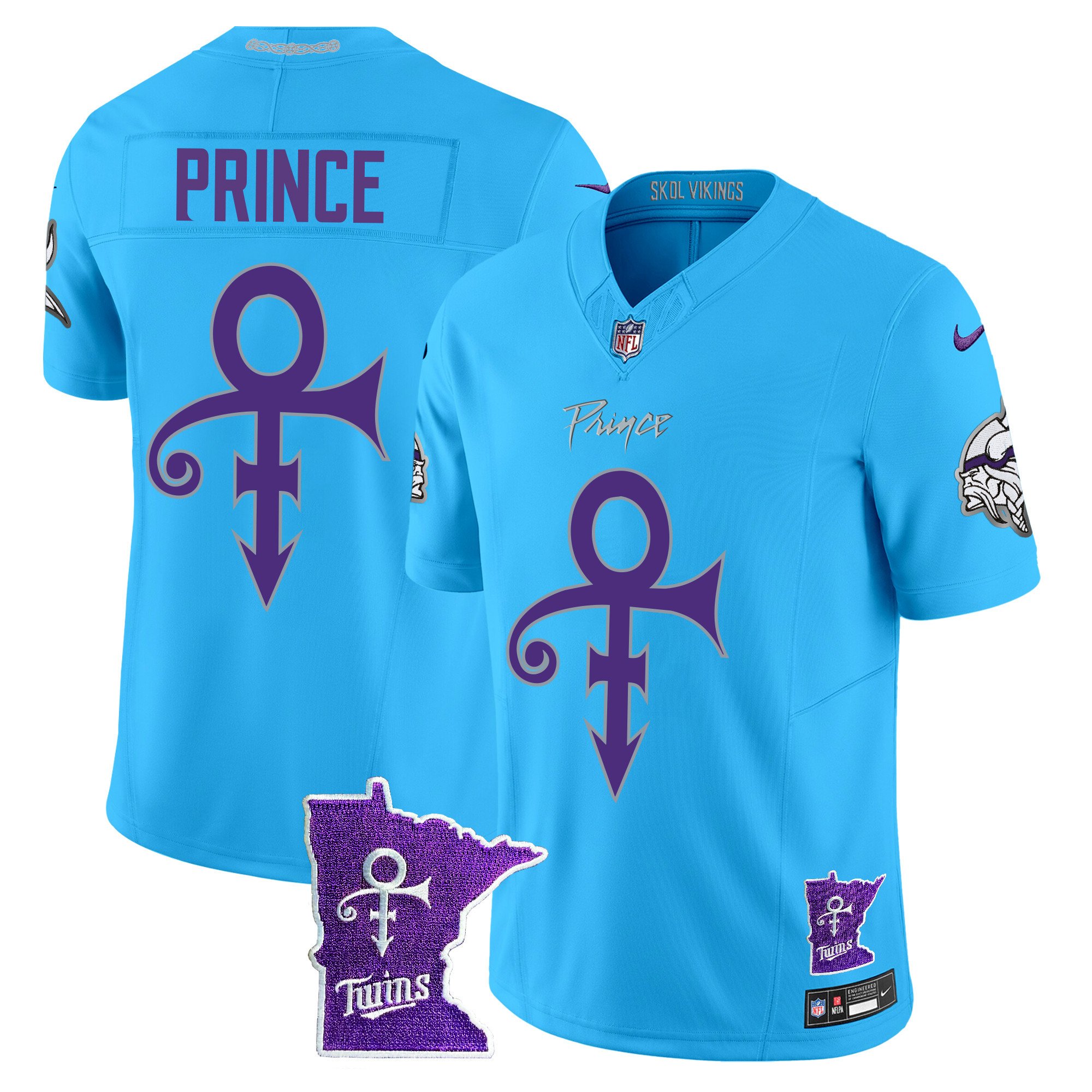 Men's Prince Minnesota Vikings 2024 Prince Vapor Limited Light Blue Jersey V2 - All Stitched