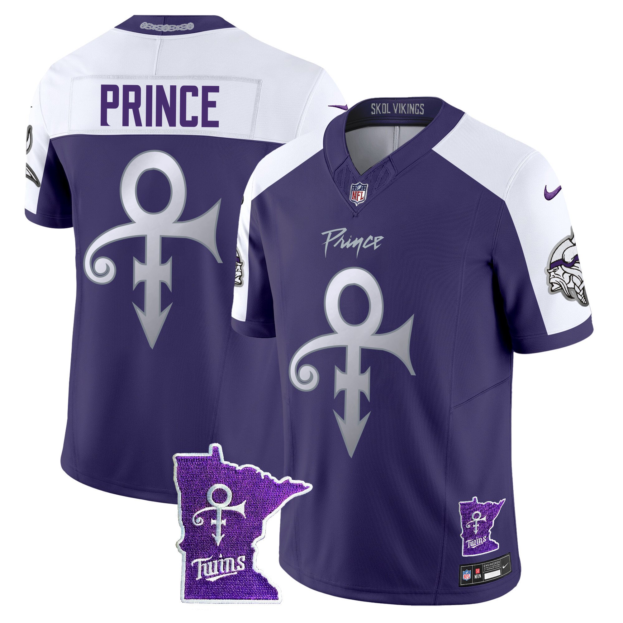 Men's Prince Minnesota Vikings 2024 Prince Vapor Limited Purple Alternate Jersey V2 - All Stitched