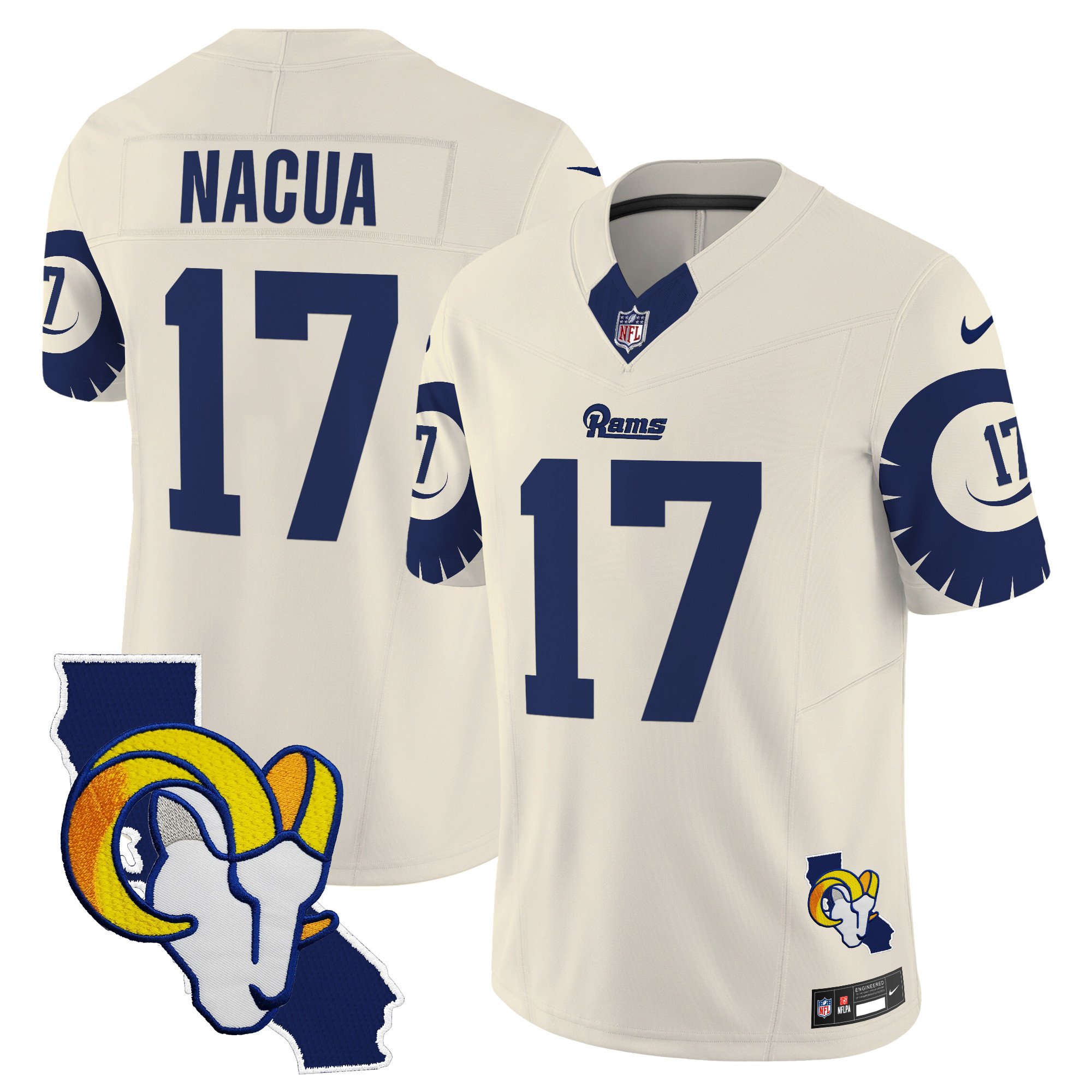 Men's Puka Nacua Los Angeles Rams Special Vapor Limited Bone Jersey V2 - All Stitched