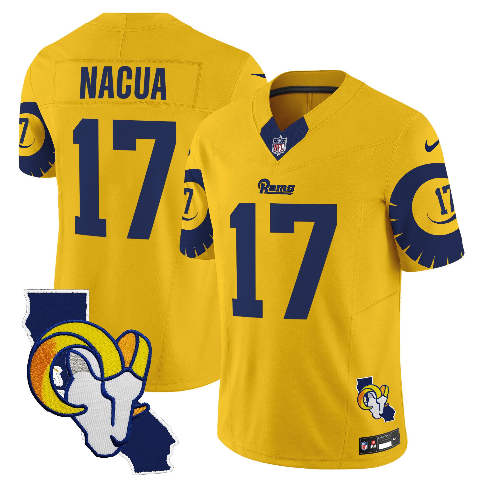 Men's Puka Nacua Los Angeles Rams Special Vapor Limited Gold Jersey V2 - All Stitched