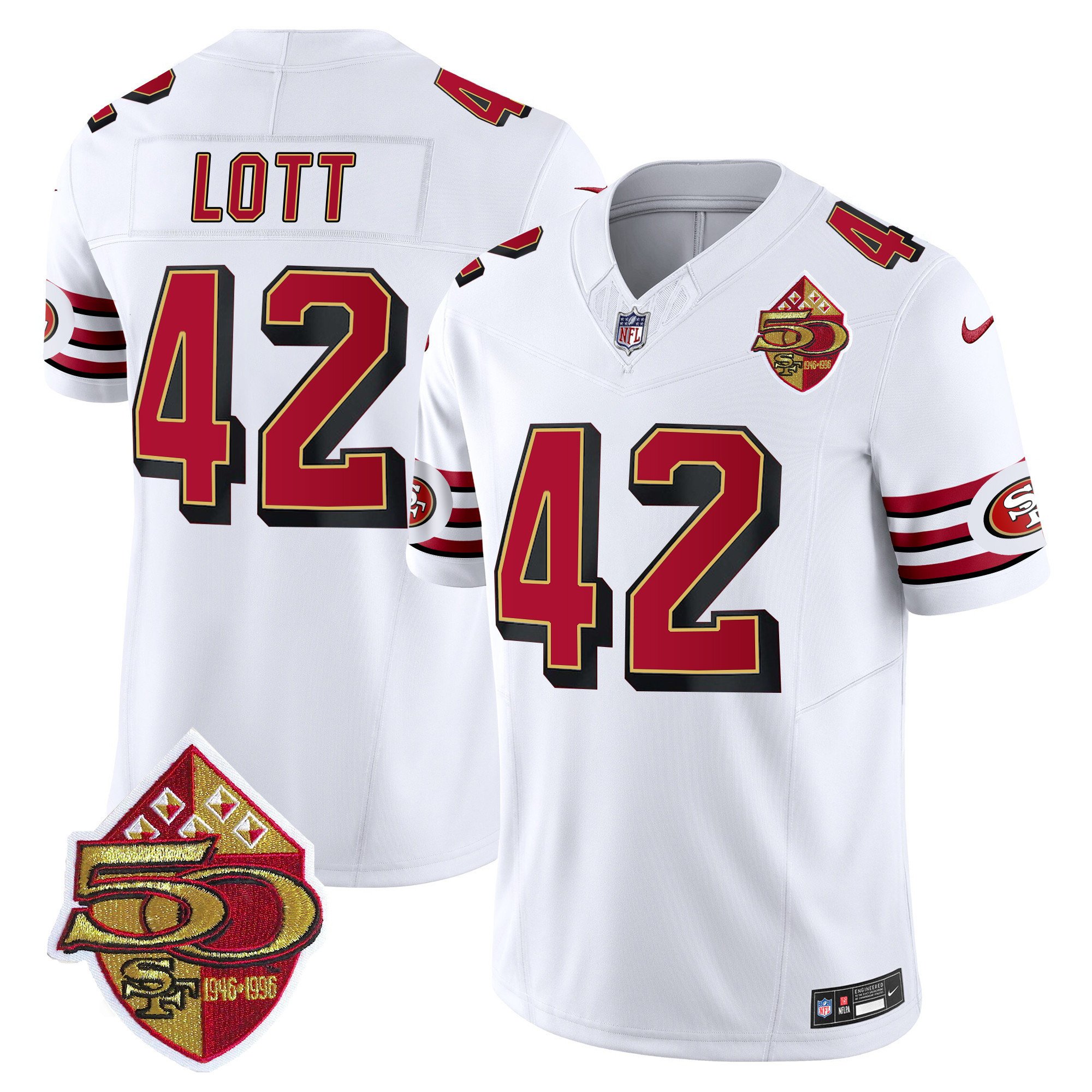 Men's Ronnie Lott San Francisco 49ers 1996 Throwback Vapor Limited White Jersey - All Stitched