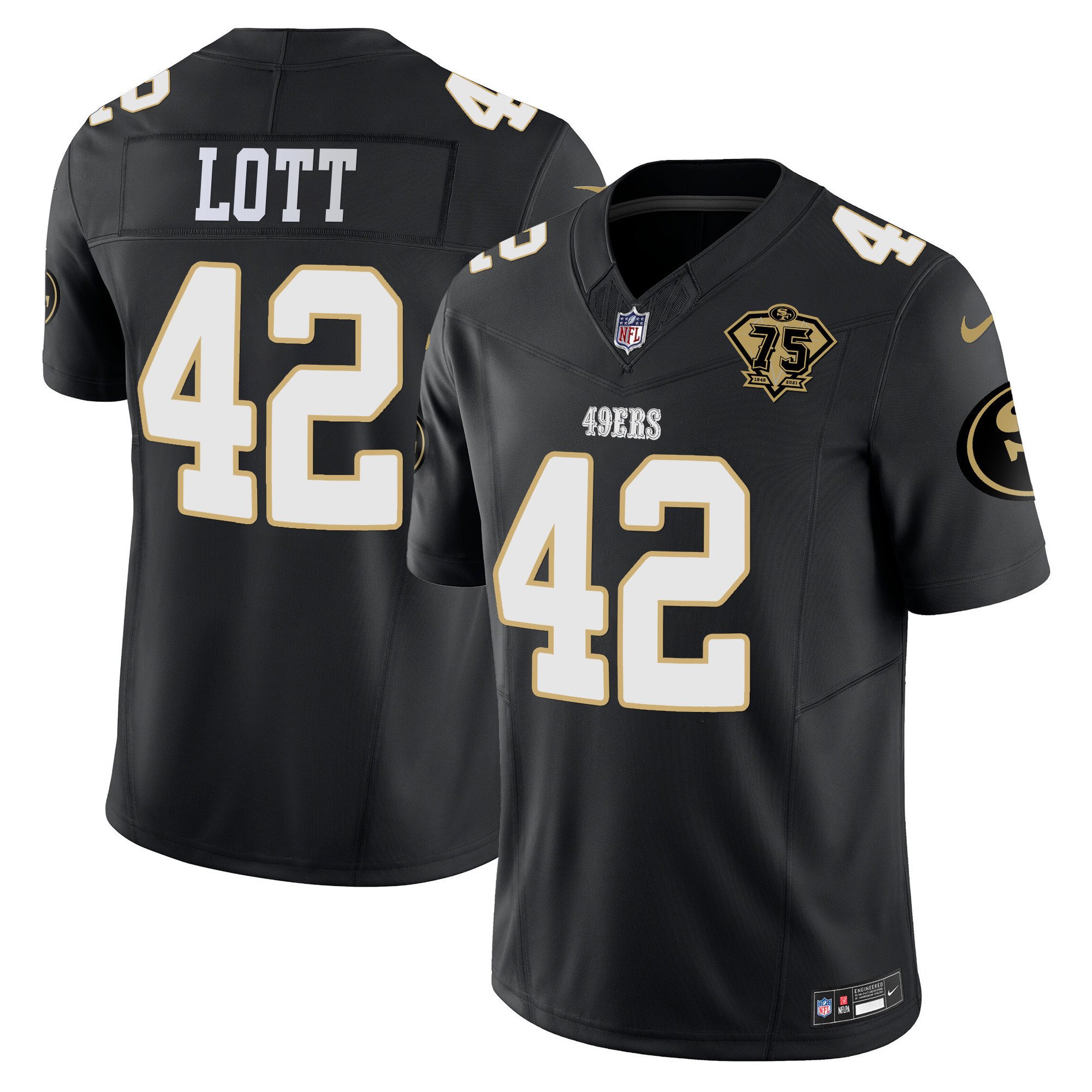 Men's Ronnie Lott San Francisco 49ers Special Vapor Limited Black Jersey - All Stitched