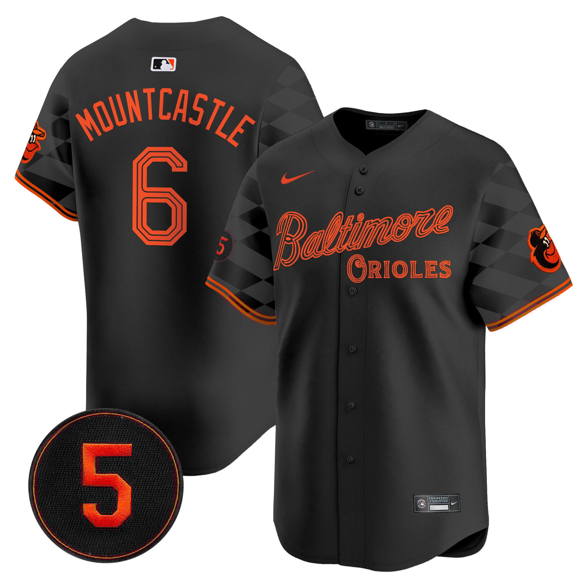 Men's Ryan Mountcastle Baltimore Orioles City Light Vapor Premier Limited Black Jersey - All Stitched