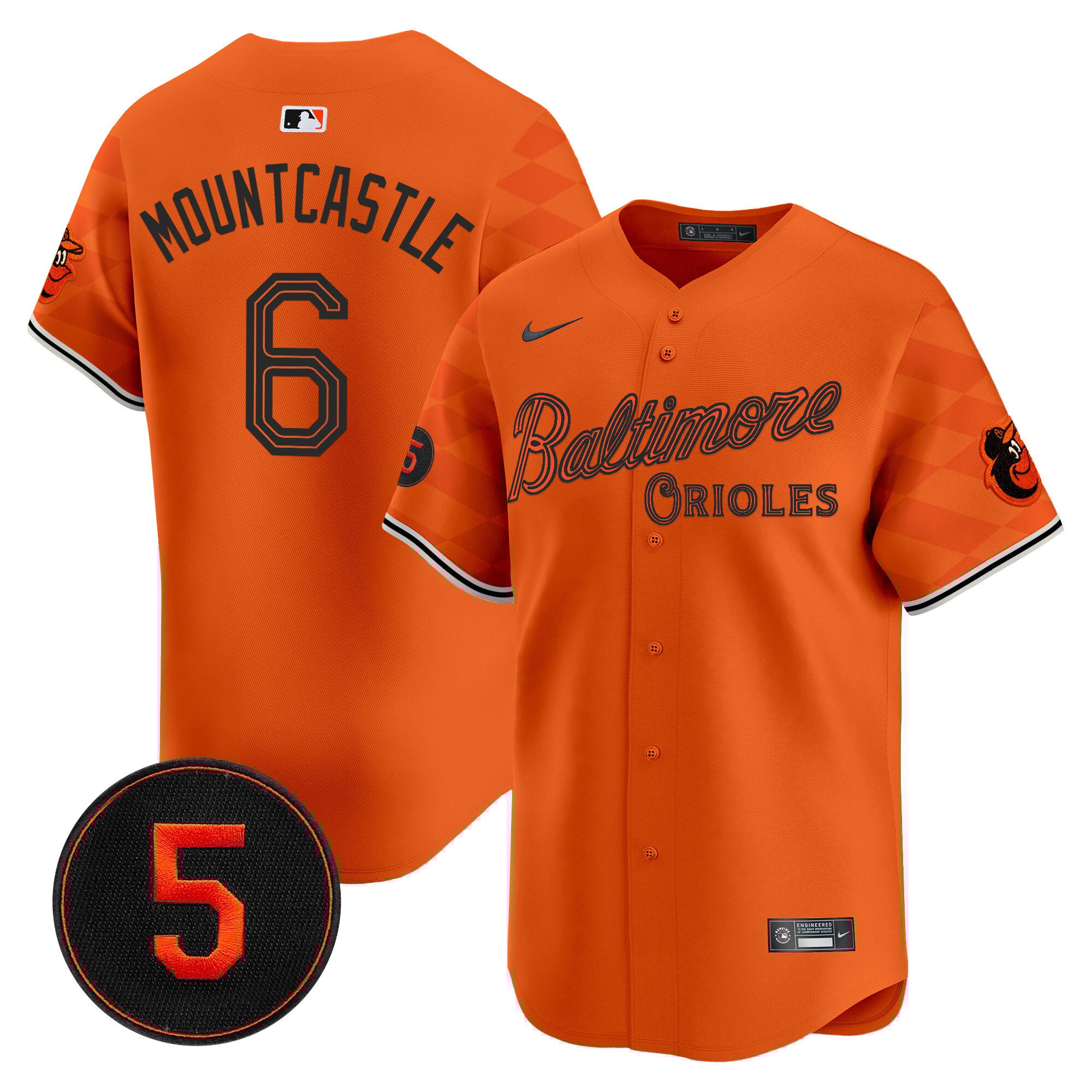 Men's Ryan Mountcastle Baltimore Orioles City Light Vapor Premier Limited Orange Jersey - All Stitched