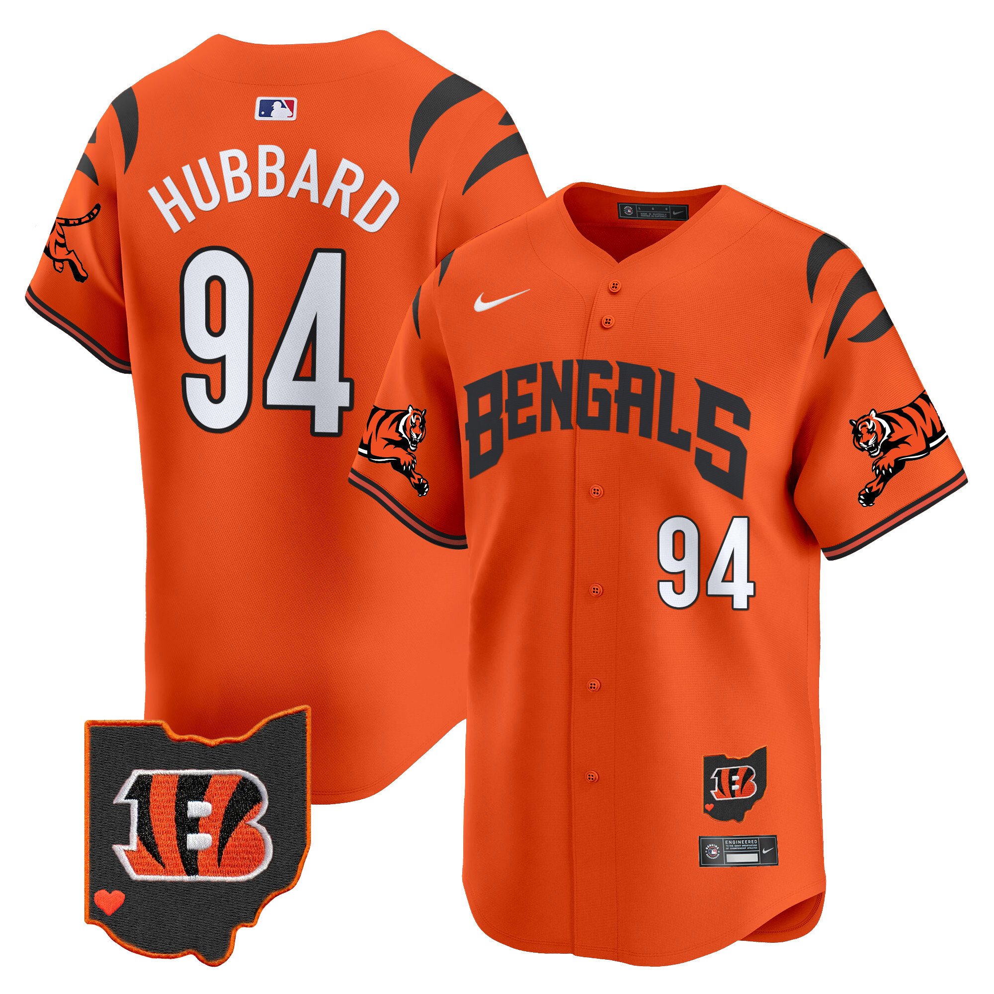 Men's Sam Hubbard Cincinnati Bengals Vapor Premier Limited Orange Jersey - All Stitched