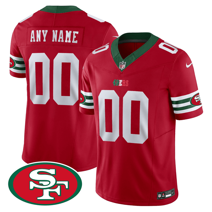 Men's San Francisco 49ers Mexico Custom Red Jersey - All Stitched
