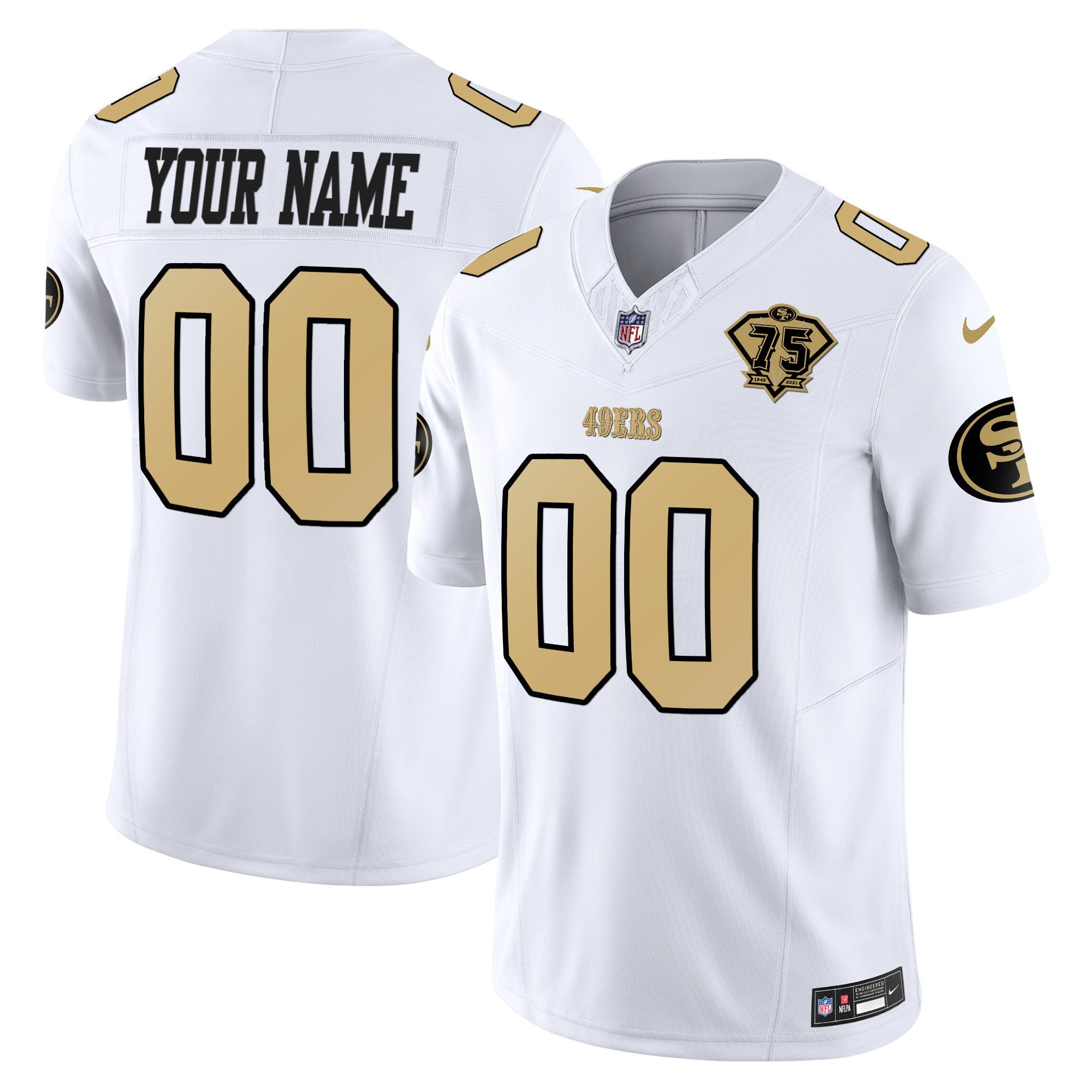 Men's San Francisco 49ers Special Vapor Limited Custom White Jersey - All Stitched