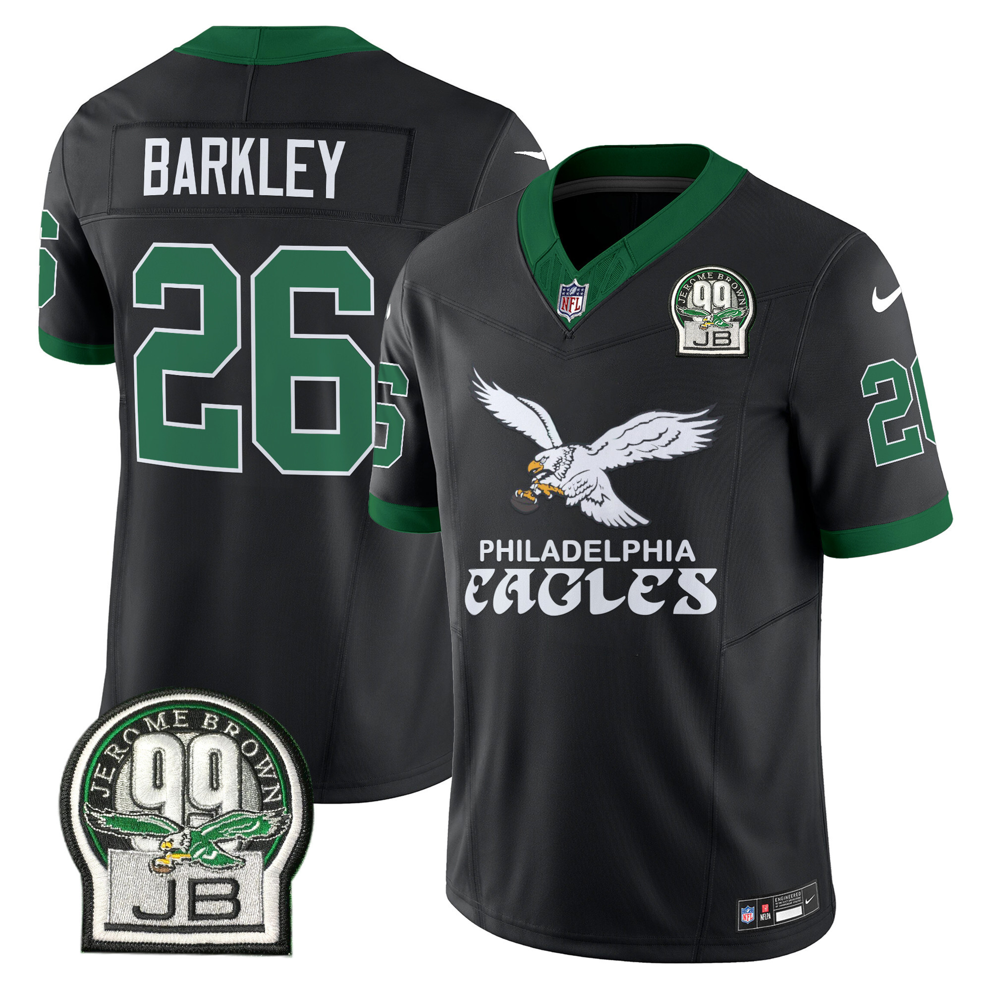 Men's Saquon Barkley Philadelphia Eagles Kelly Green Vapor Limited Black Jersey V5 - All Stitched
