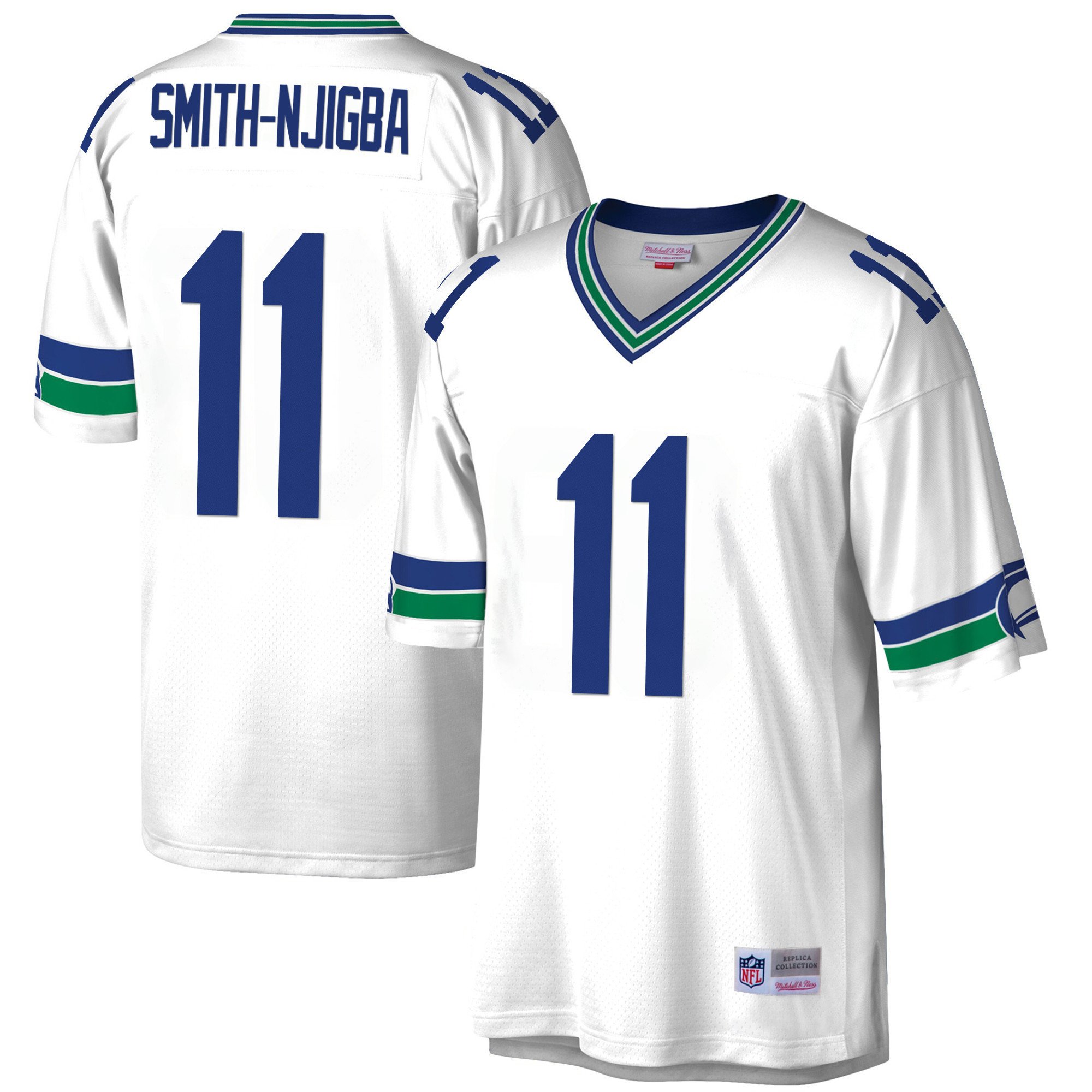 Men's Smith-Njigba Seattle Seahawks Big & Tall 1985 Retired White Jersey V2 - All Stitched