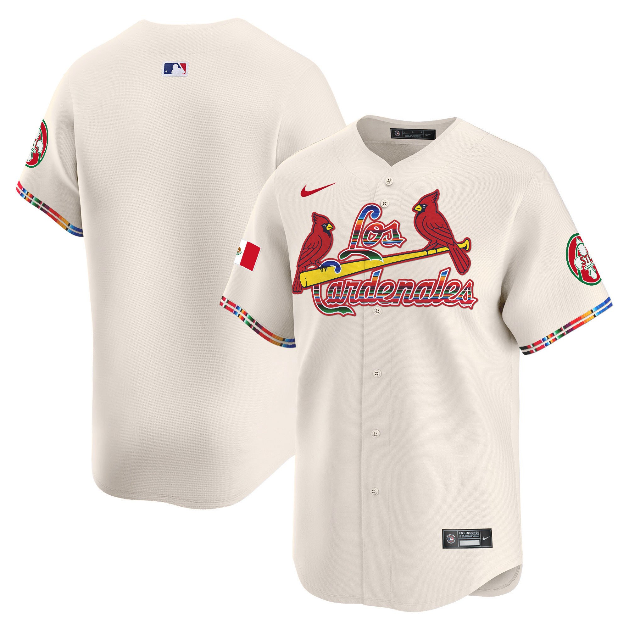 Men's St. Louis Cardinals Fiesta Cardenales Vapor Premier Limited Cream Jersey - All Stitched