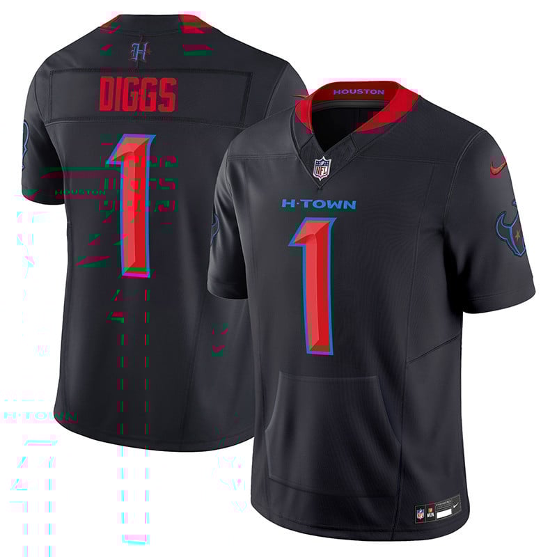 Men's Stefon Diggs Houston Texans 2024 Vapor Hand Warmer Navy Limited Jersey - All Stitched
