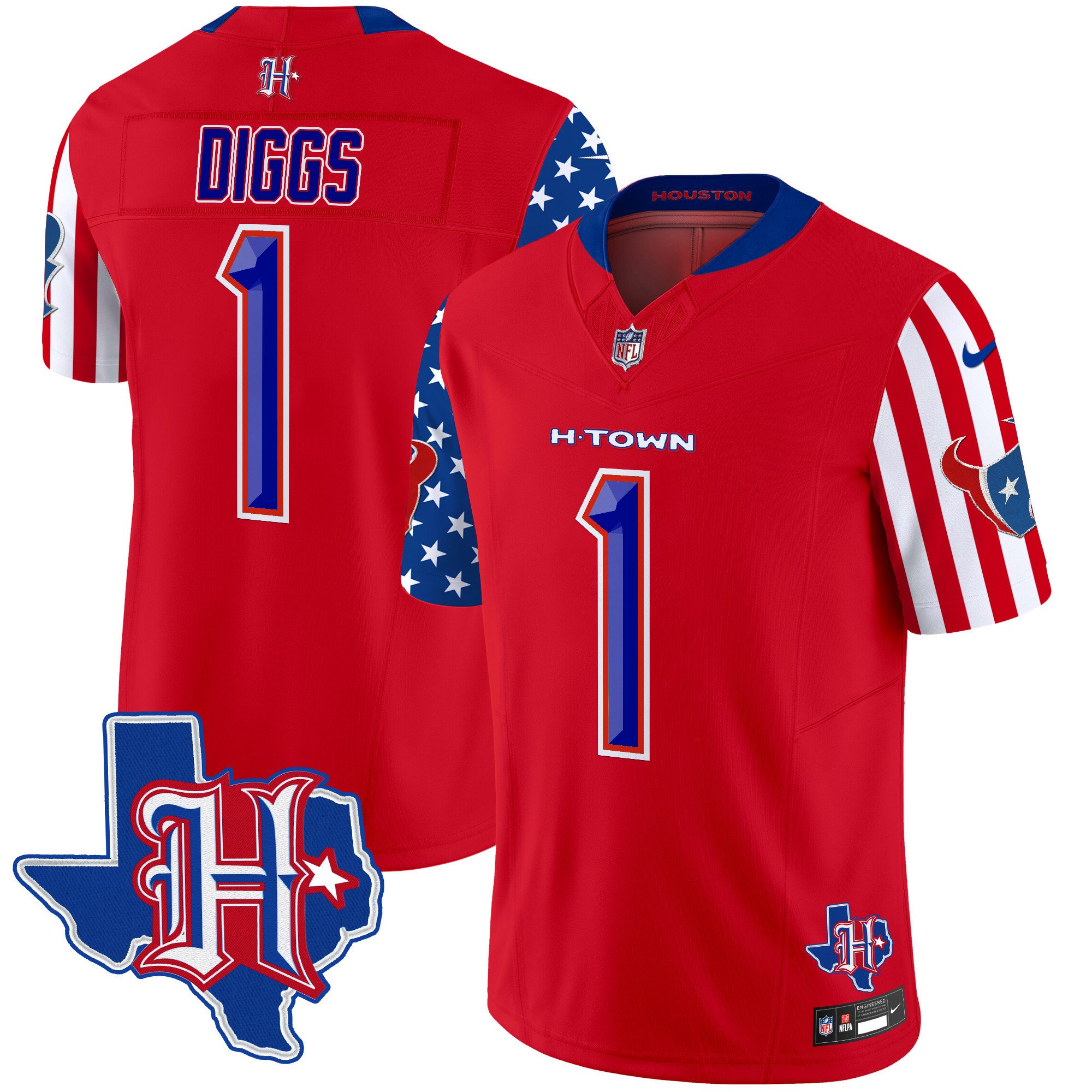 Men's Stefon Diggs Houston Texans American Style Vapor Limited Red Jersey - All Stitched