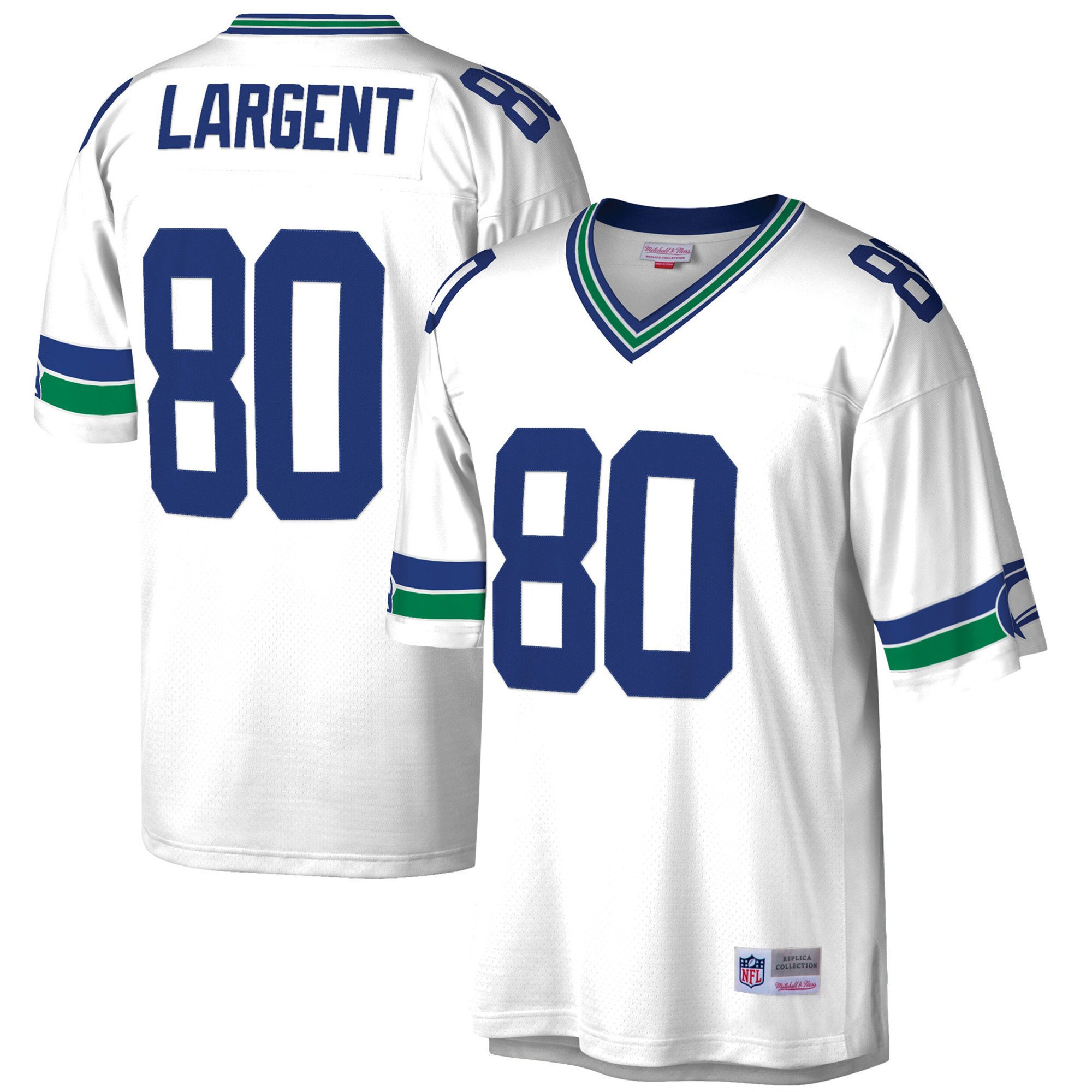 Men's Steve Largent Seattle Seahawks Big & Tall 1985 Retired White Jersey V2 - All Stitched
