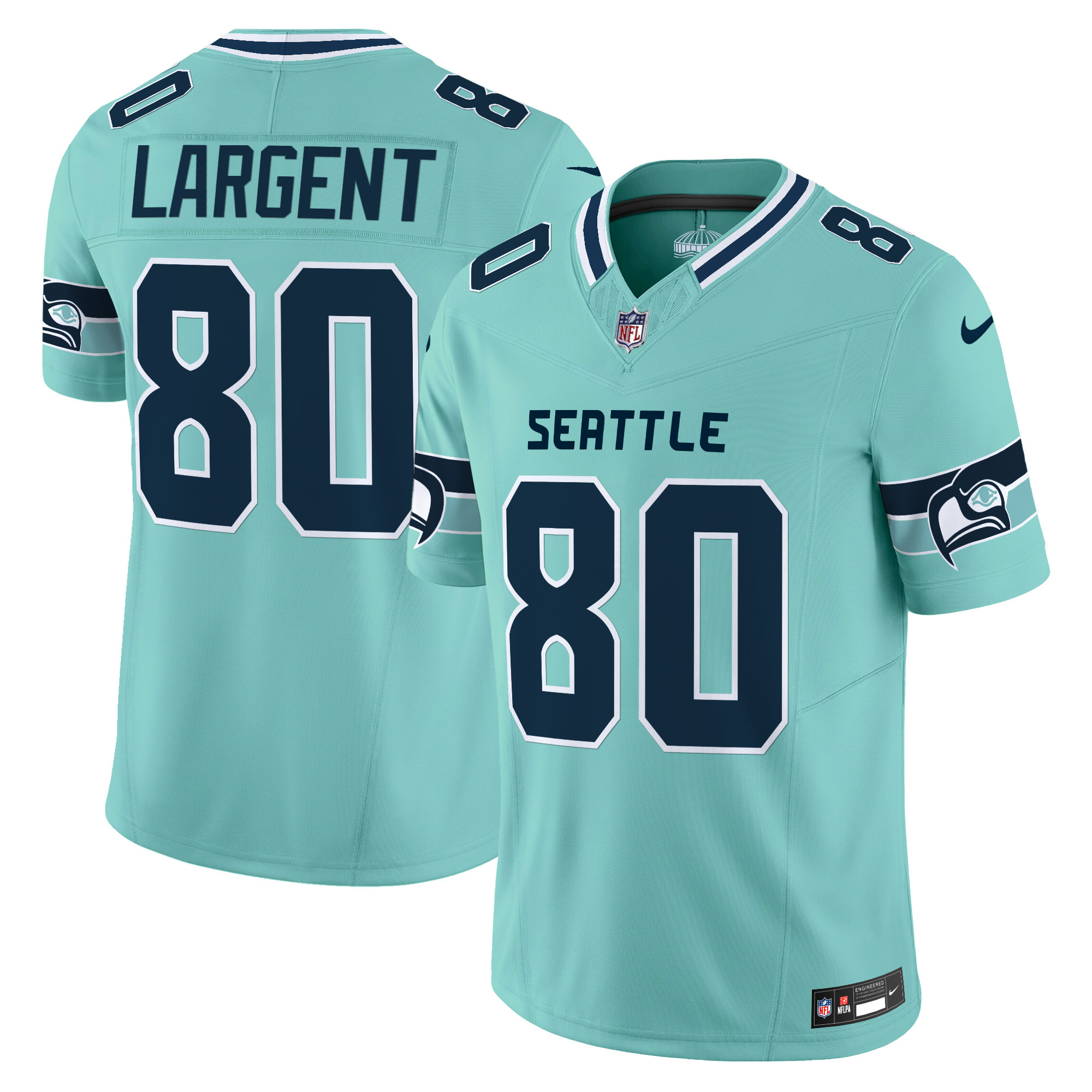 Men's Steve Largent Seattle Seahawks "Seattle City" Vapor Limited Teal Jersey - All Stitched
