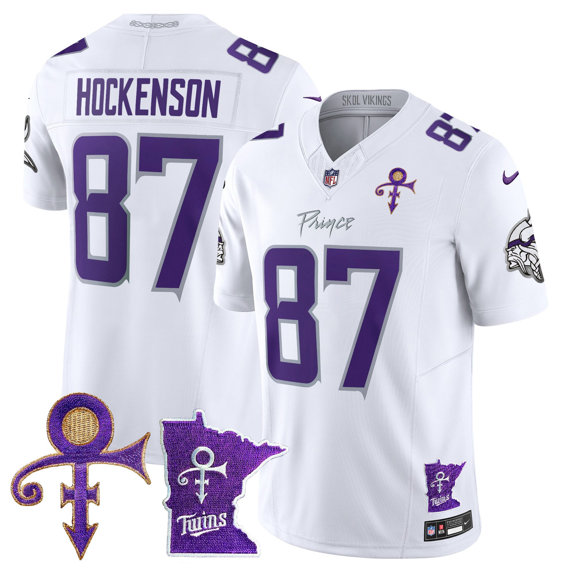 Men's T.J. Hockenson Minnesota Vikings 2024 Prince Vapor Limited White Limited Jersey V2 - All Stitched