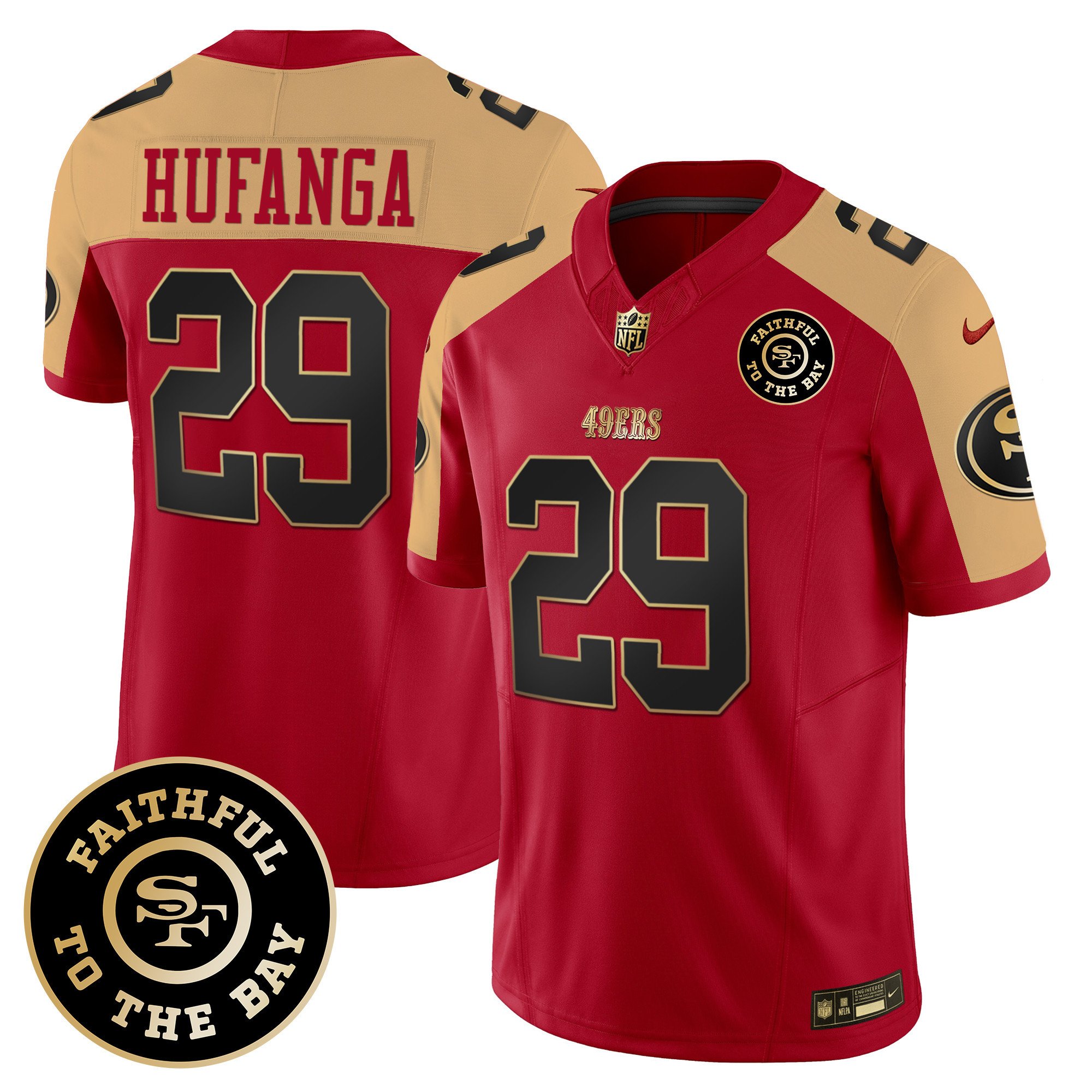 Men's Talanoa Hufanga San Francisco 49ers Faithful To The Bay Patch Vapor Limited Alternate Jersey V7 - All Stitched