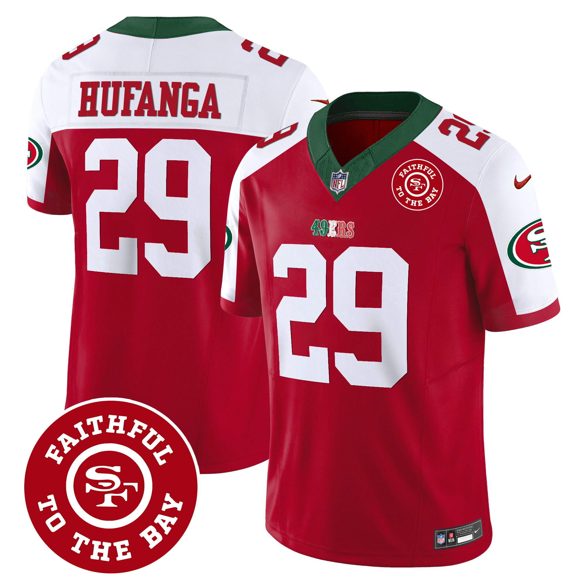 Men's Talanoa Hufanga San Francisco 49ers Mexico Faithful To The Bay Patch Vapor Red Alternate Jersey - All Stitched