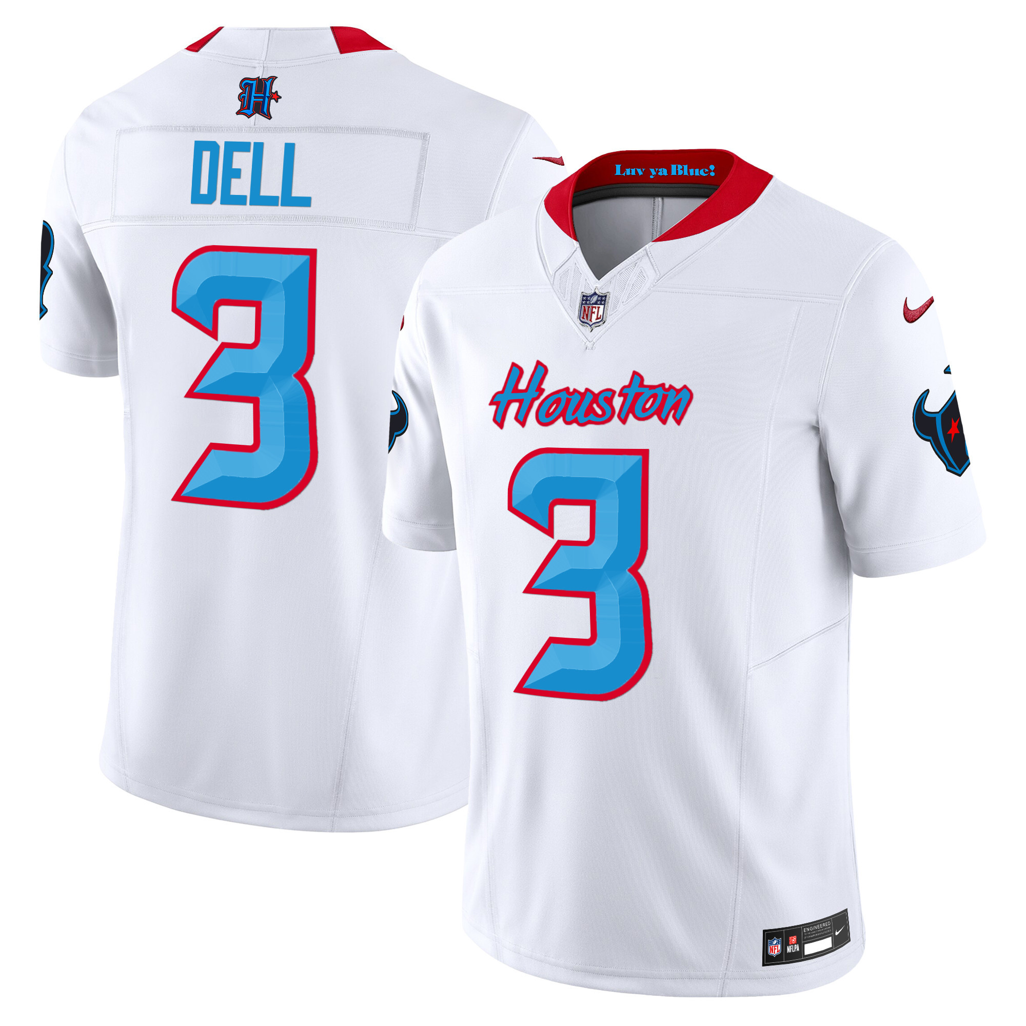 Men's Tank Dell Houston Texans 2024 Vapor Limited White Jersey V4 - All Stitched