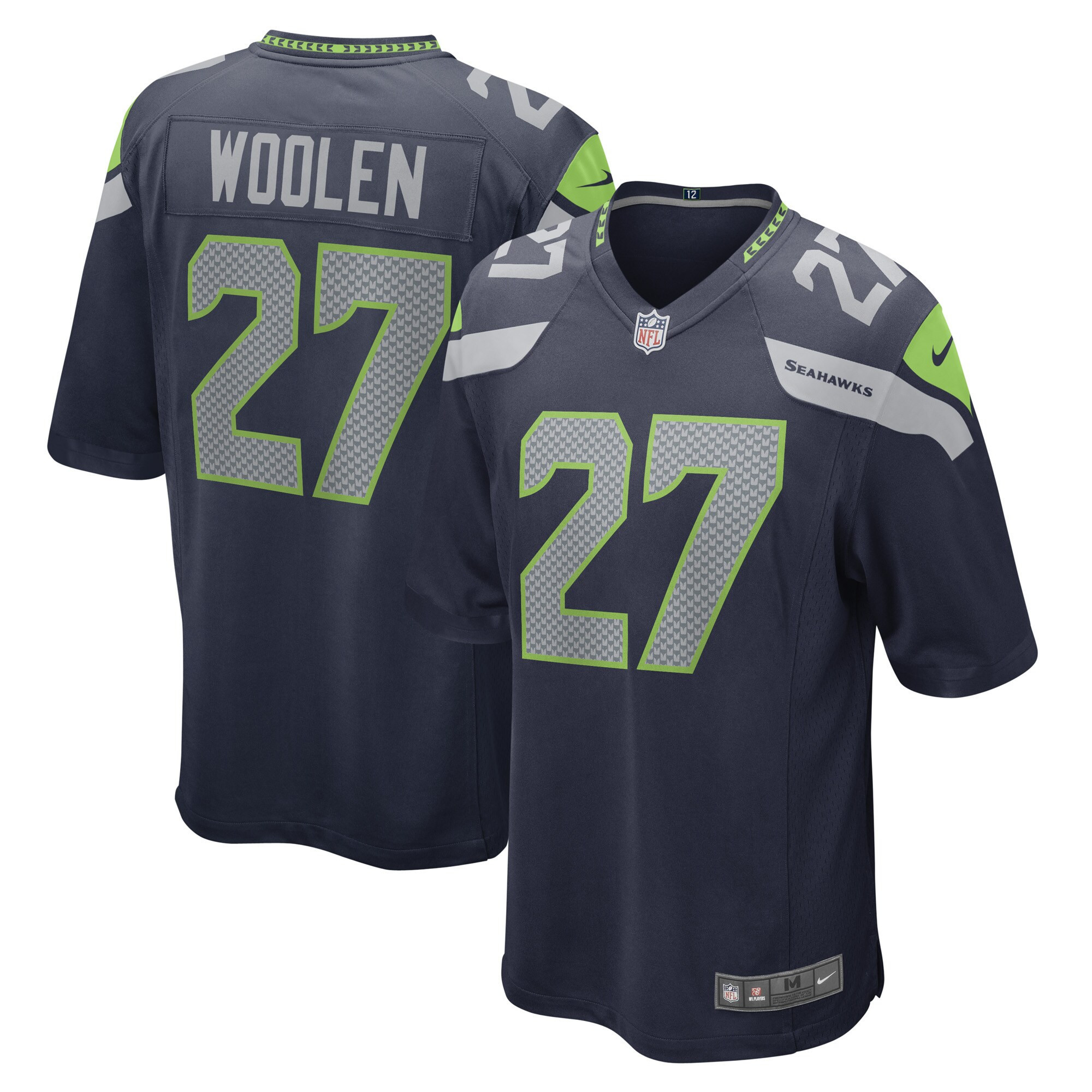 Men's Tariq Woolen Seattle Seahawks Navy Jersey Collection â€“ All Stitched