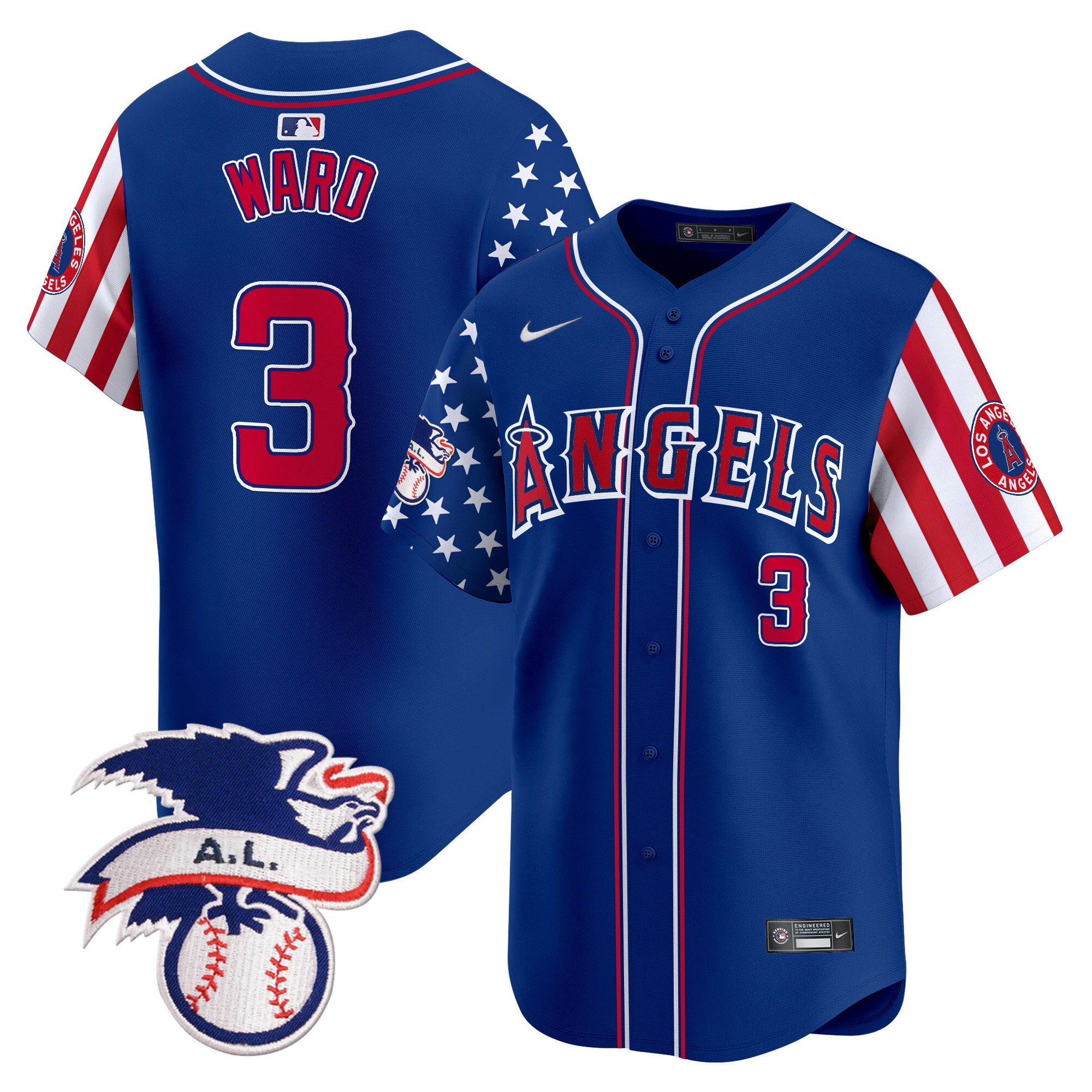 Men's Taylor Ward Los Angeles Angels 2024 Fourth of July Vapor Premier Limited Royal Jersey - All Stitched