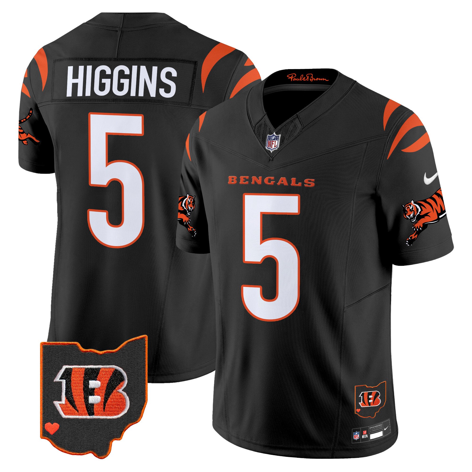 Men's Tee Higgins Cincinnati Bengals 2024 Vapor Limited Black Jersey - All Stitched
