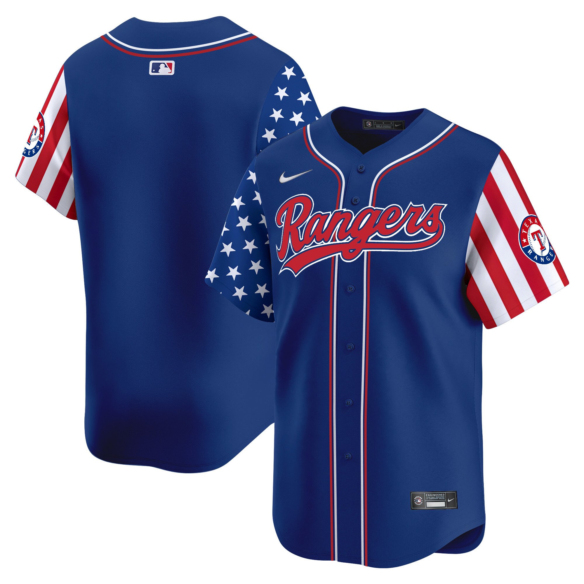 Men's Texas Rangers 2024 Independence Day Vapor Premier Limited Royal Jersey - All Stitched