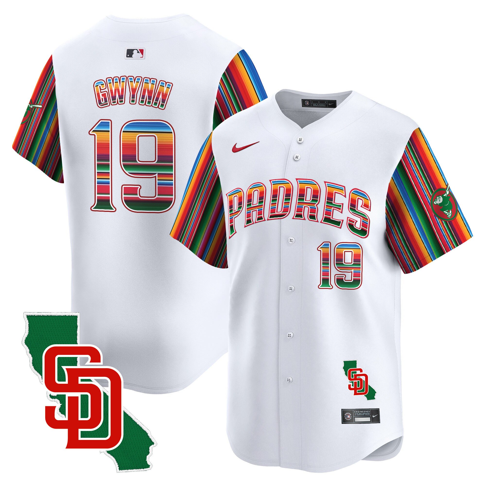 Men's Tony Gwynn San Diego Padres Mexico California Patch Vapor Premier Limited White Jersey V6 Ã± All Stitched