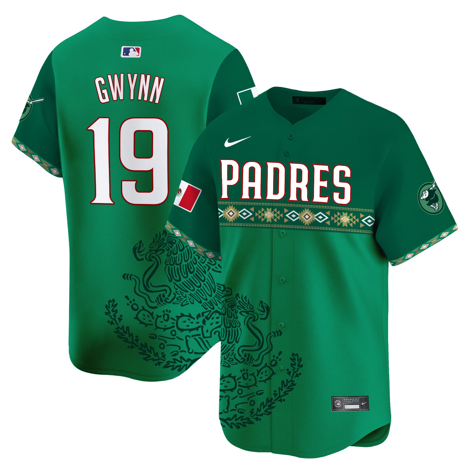 Men's Tony Gwynn San Diego Padres Mexico Vapor Premier Limited Green Jersey - Printed