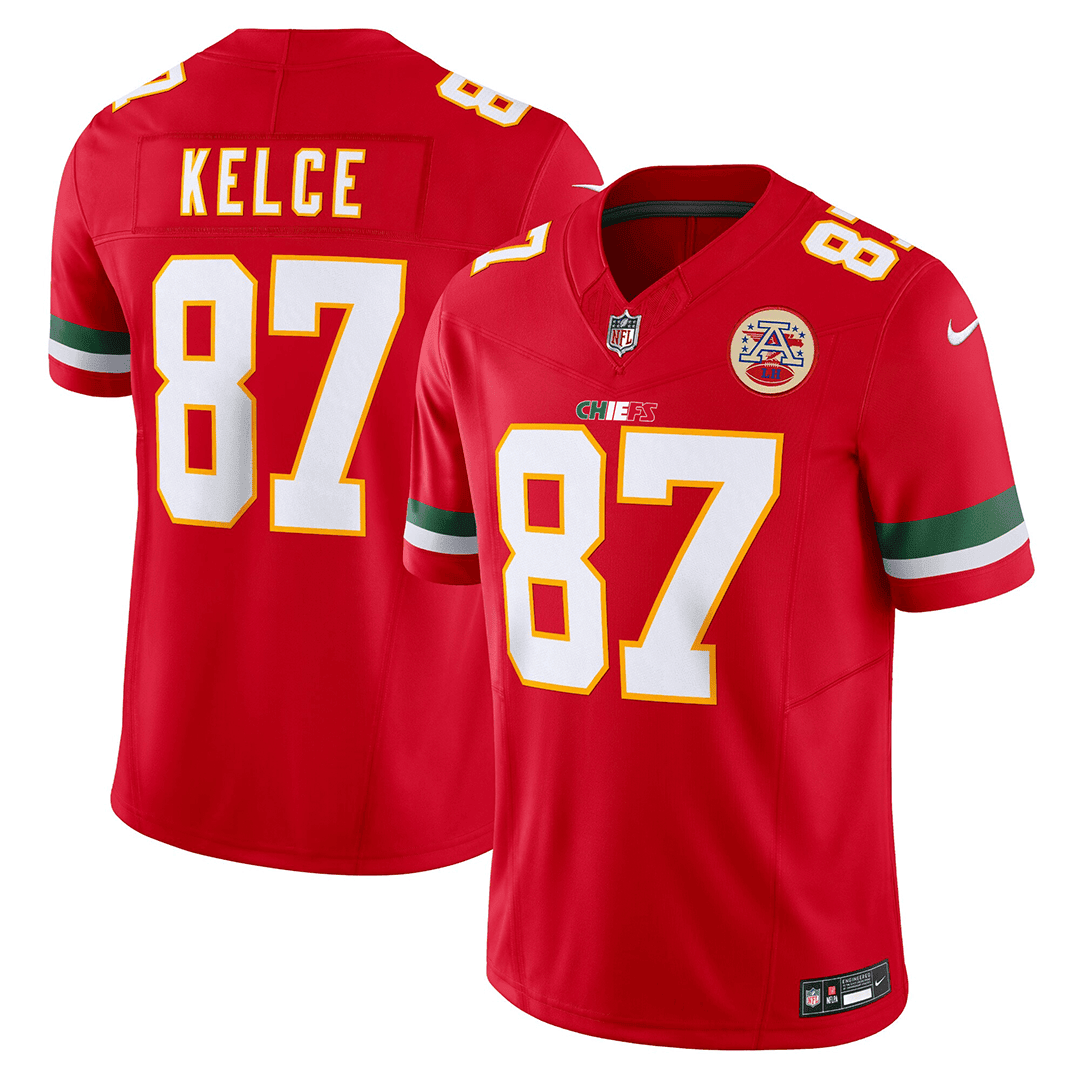 Men's Travis Kelce Kansas City Chiefs Mexico Edition Vapor Limited Red Jersey - All Stitched