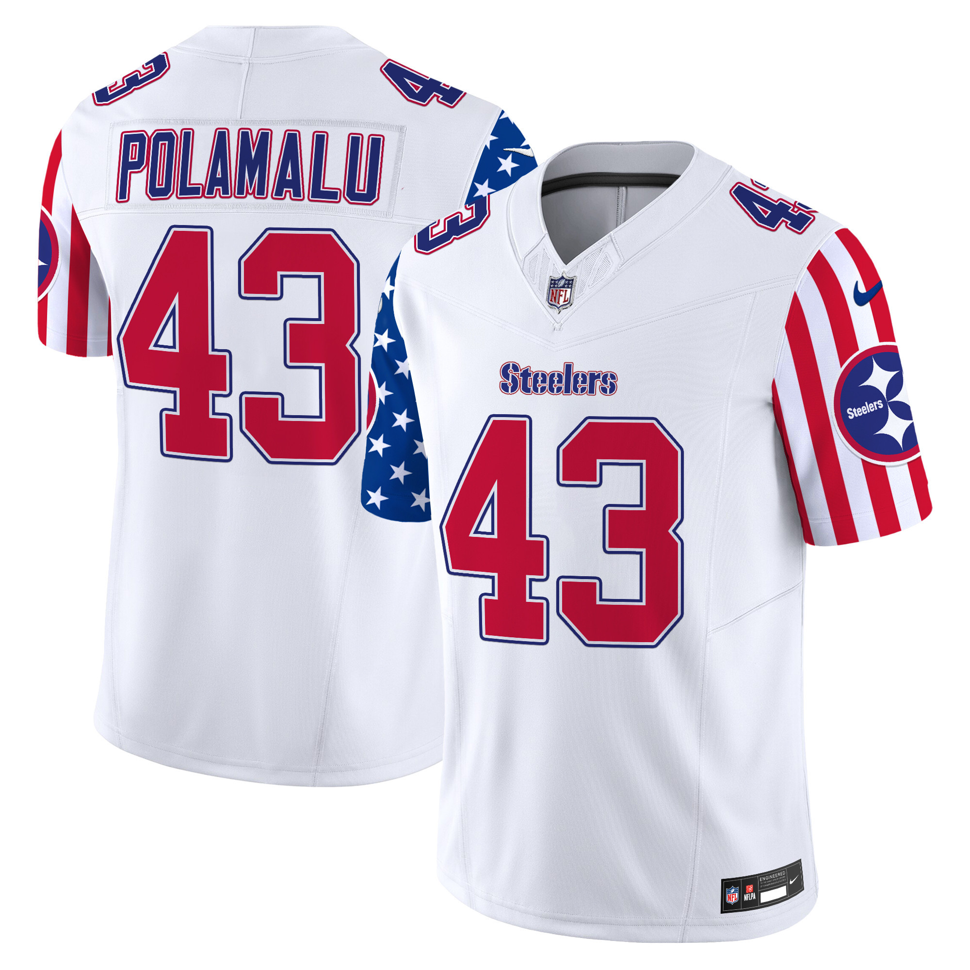 Men's Troy Polamalu Pittsburgh Steelers American Style Vapor Limited White Jersey - All Stitched