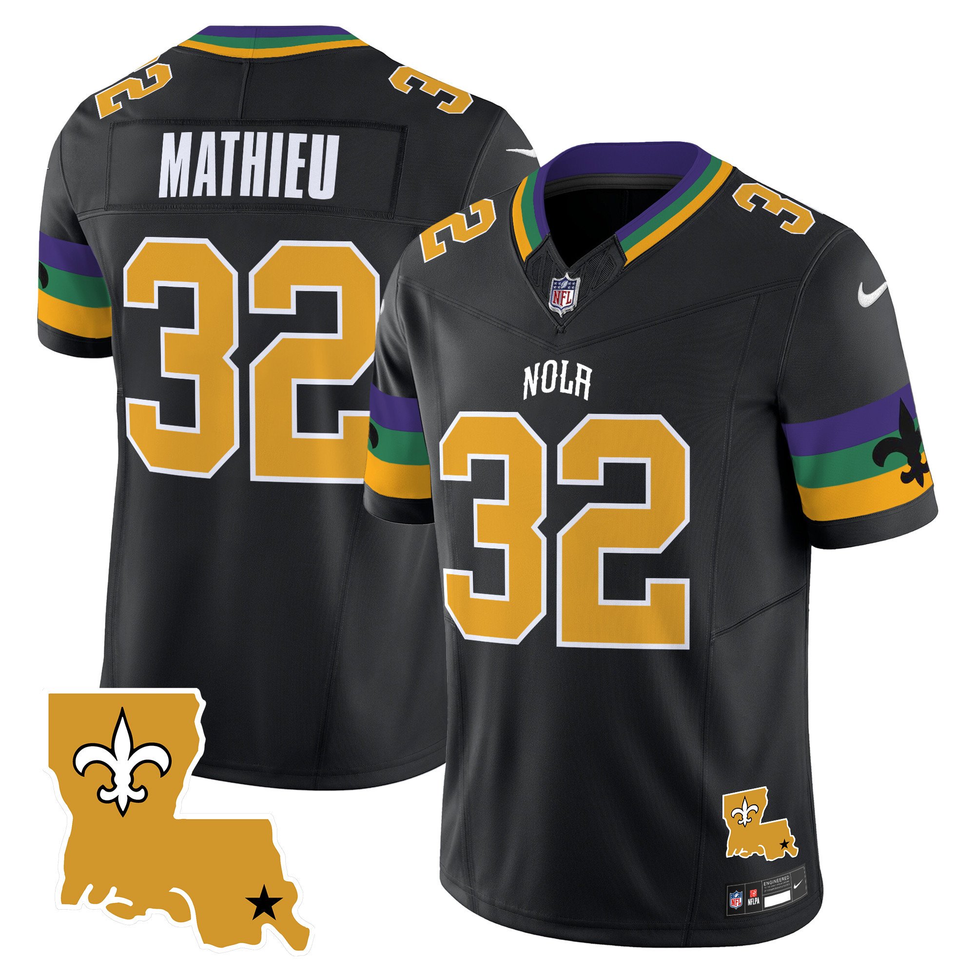 Men's Tyrann Mathieu New Orleans Saints 2024 New Orleans City Vapor Limited Black Jersey - All Stitched