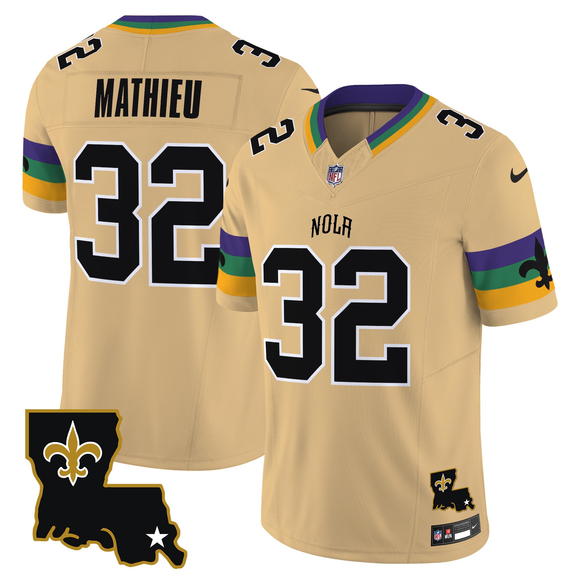 Men's Tyrann Mathieu New Orleans Saints 2024 New Orleans City Vapor Limited Gold Jersey - All Stitched