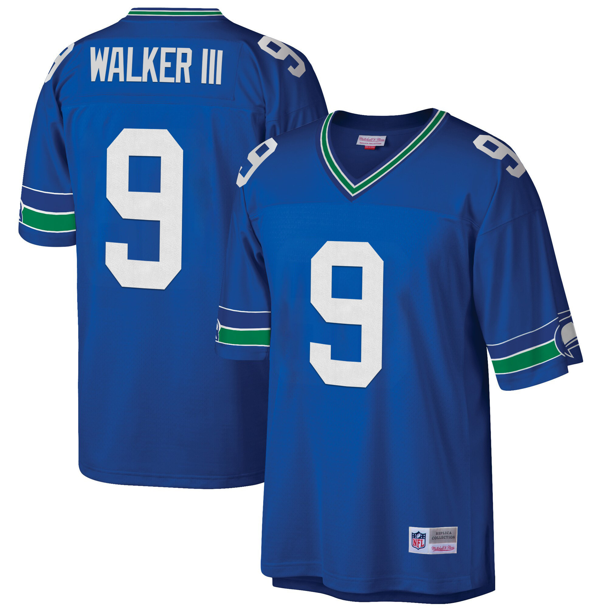 Men's Walker III Seattle Seahawks Big & Tall 1985 Retired Royal Jersey V2 - All Stitched
