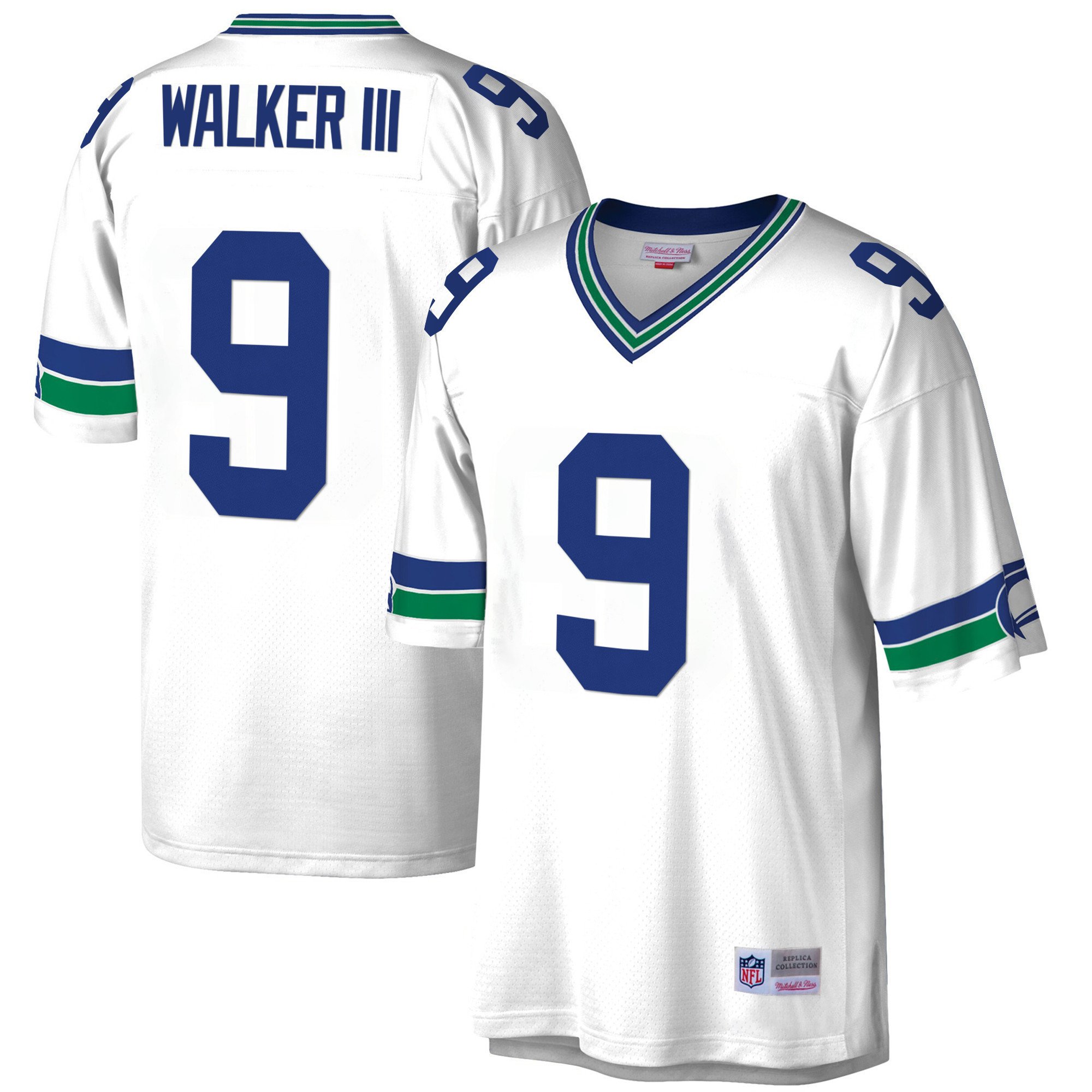 Men's Walker III Seattle Seahawks Big & Tall 1985 Retired White Jersey V2 - All Stitched