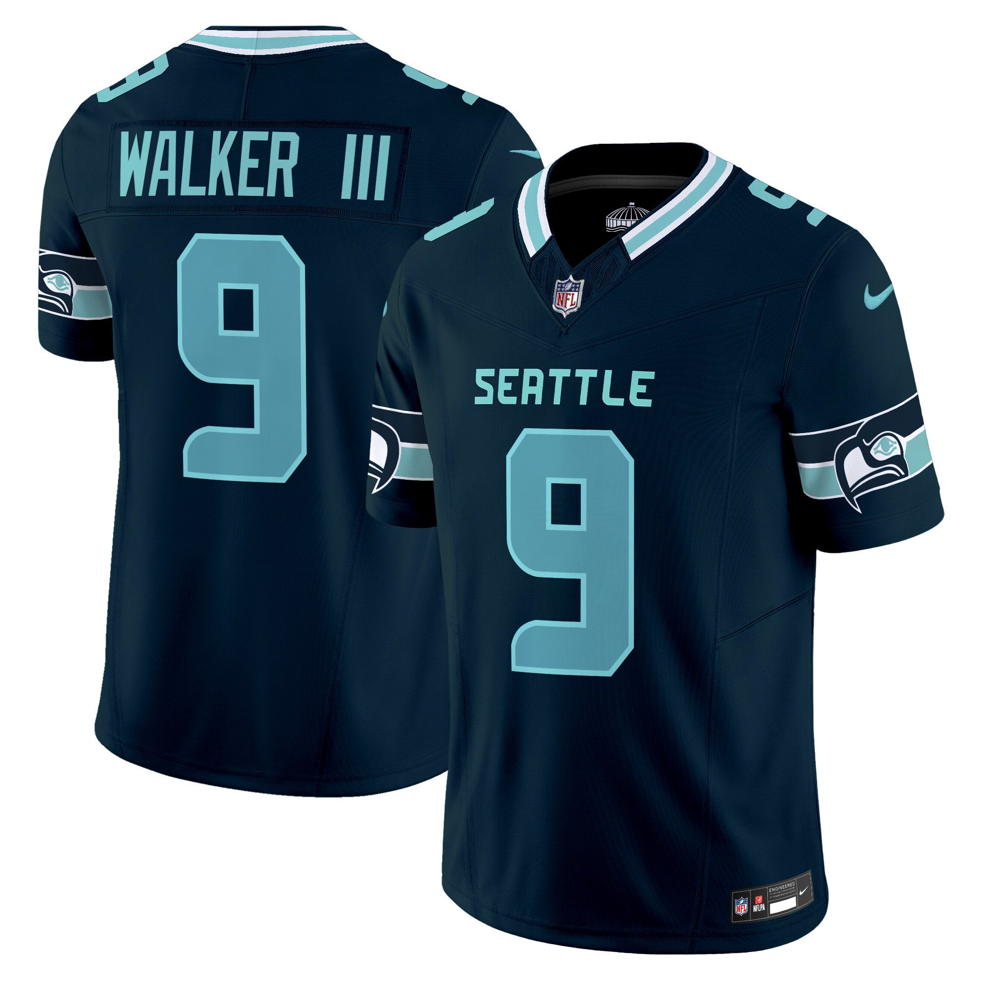 Men's Walker III Seattle Seahawks "Seattle City" Vapor Limited Navy Jersey - All Stitched