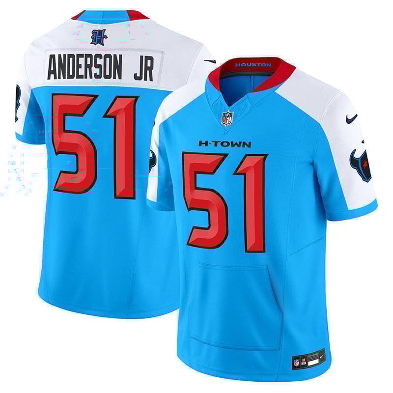 Men's Will Anderson Jr. Houston Texans 2024 Vapor Hand Warmer Blue Alternate Jersey - All Stitched