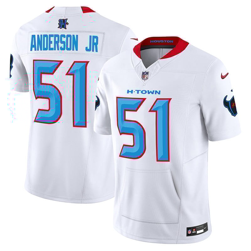 Men's Will Anderson Jr. Houston Texans 2024 Vapor Hand Warmer White Jersey - All Stitched