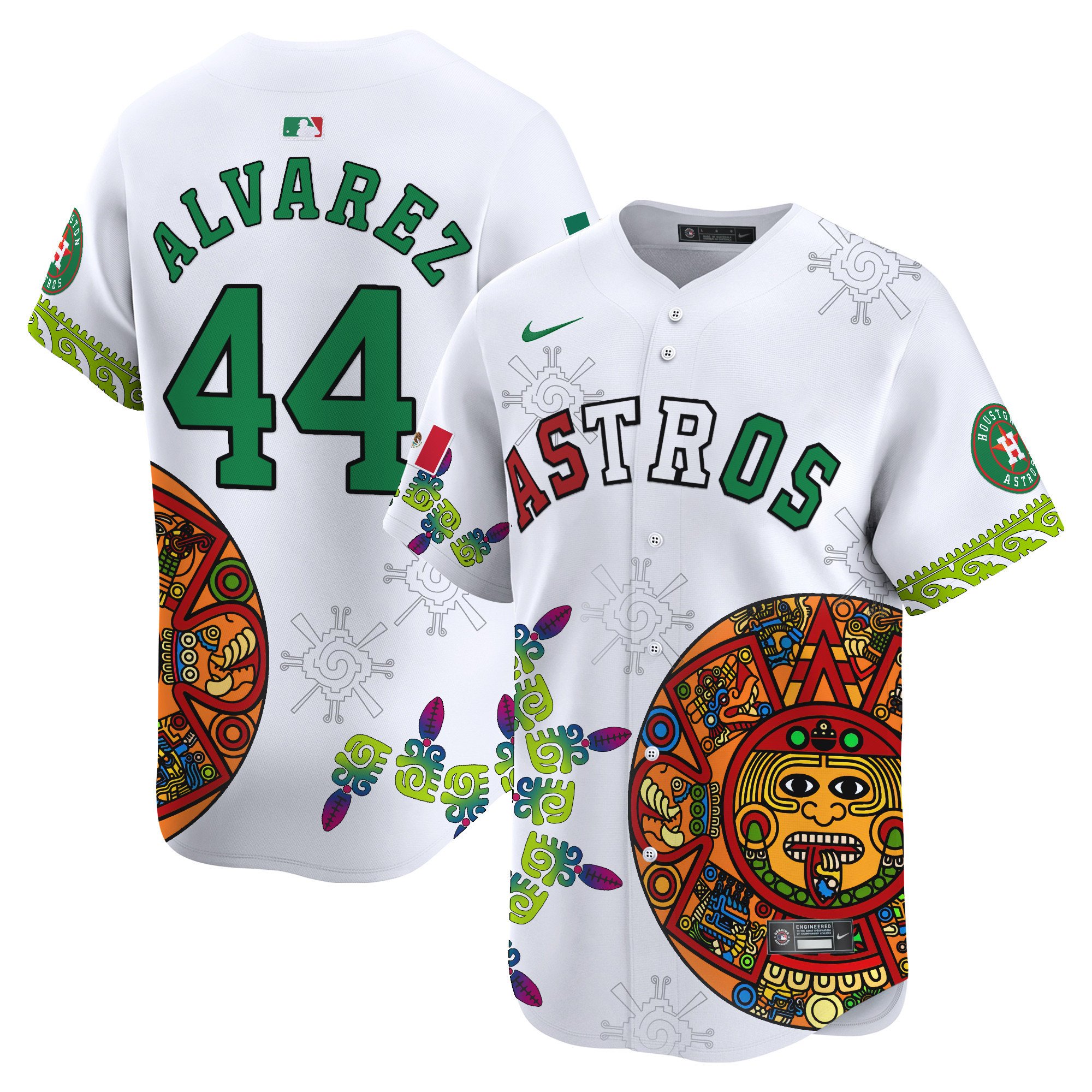 Men's Yordan Â¡lvarez Houston Astros Mexico Aztec Calendar Vapor Premier Limited White Jersey - Printed