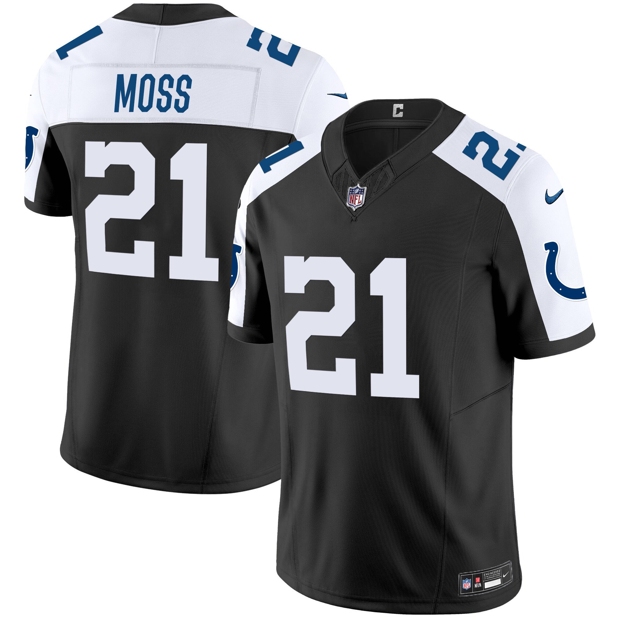 Men's Zack Moss Indianapolis Colts Vapor Limited Black Alternate Jersey - All Stitched