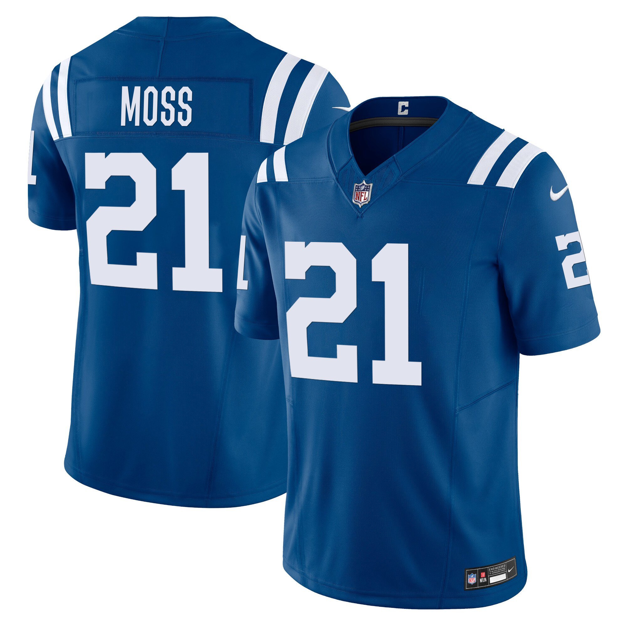 Men's Zack Moss Indianapolis Colts Vapor Limited Royal Jersey - All Stitched