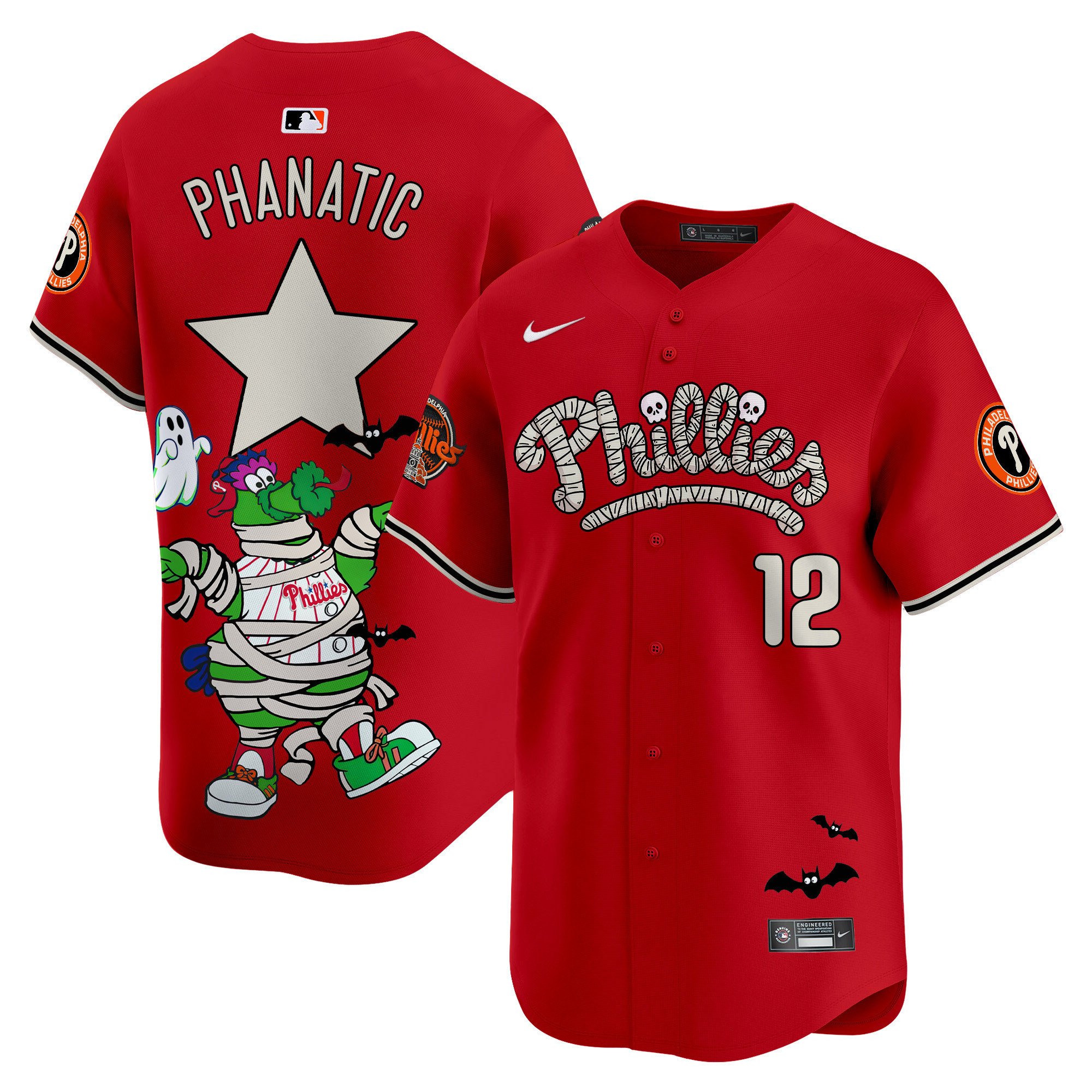 PhanaticUnisex Philadelphia Phillies Phanatic Halloween Vapor Limited Red Jersey - Printed
