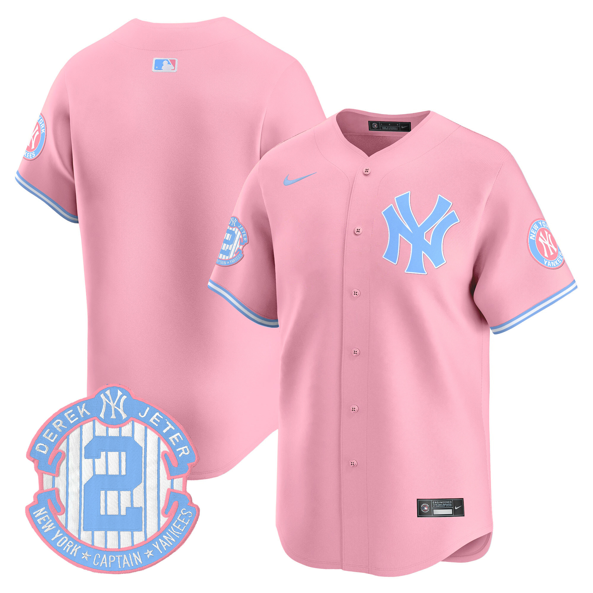 Unisex New York Yankees Bubblegum Pink Vapor Premier Limited Pink Jersey - All Stitched