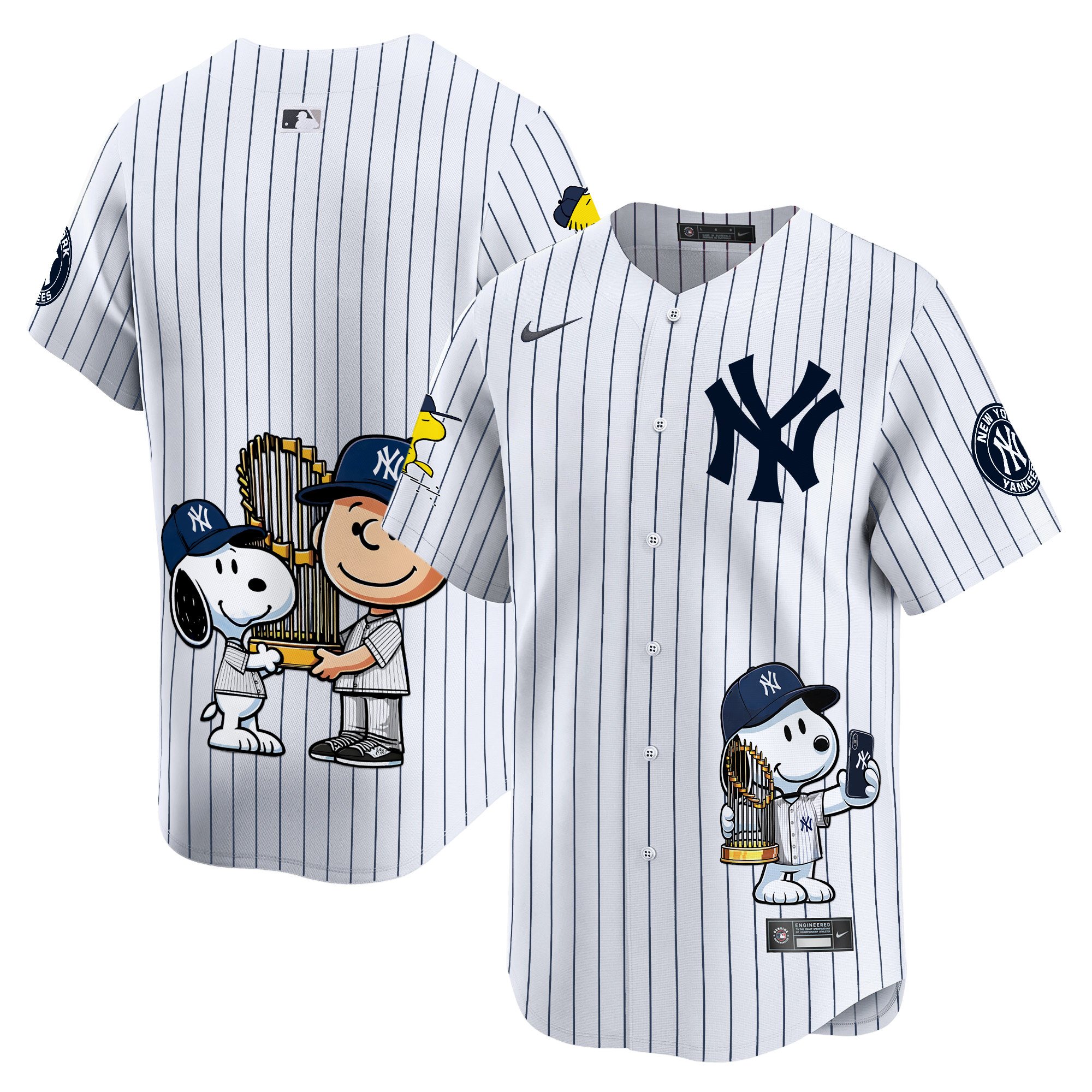 Unisex New York Yankees Peanut Snoopy Vapor Premier Limited White Jersey - Printed