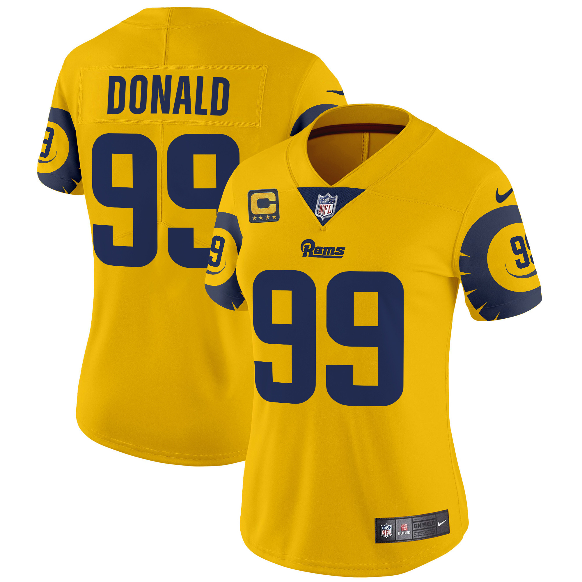 Women's Aaron Donald Los Angeles Rams Special Vapor Limited Gold Jersey - All Stitched