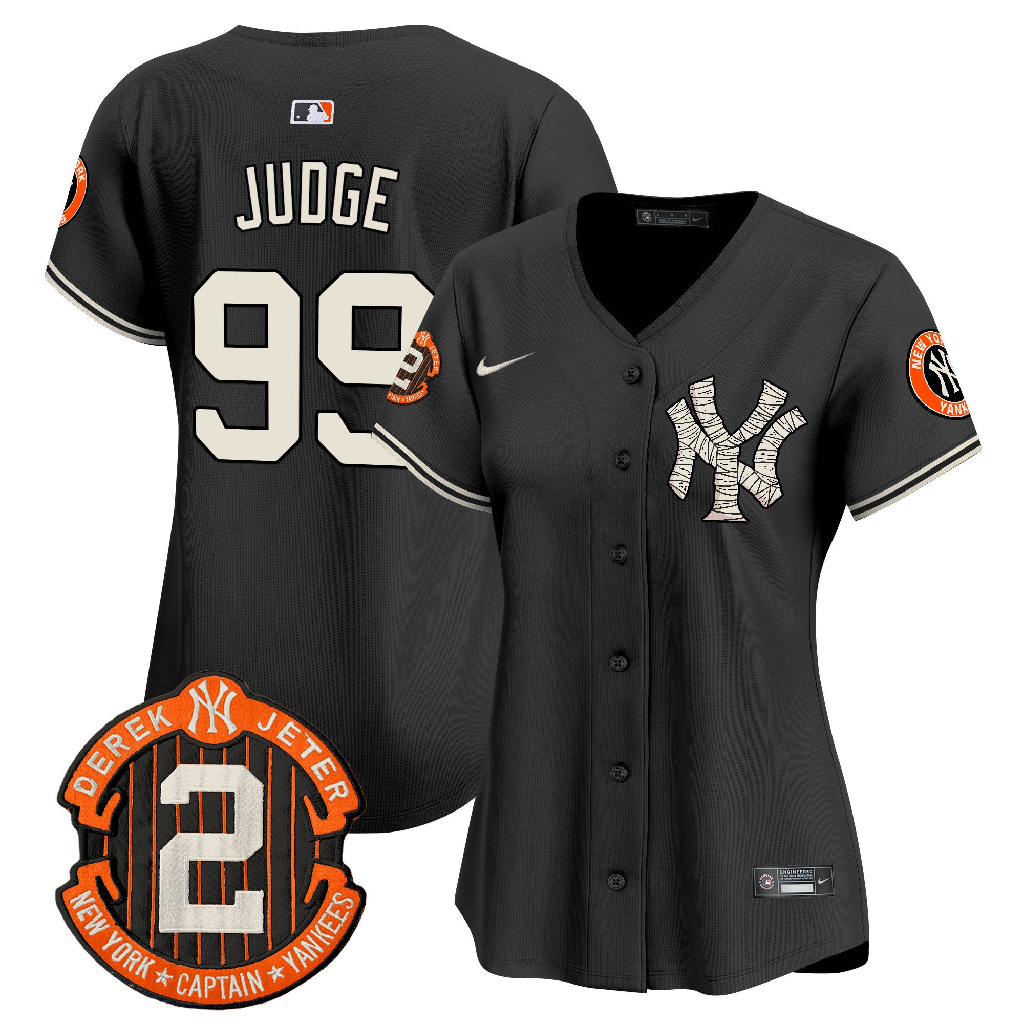 Women's Aaron Judge New York Yankees Halloween Vapor Premier Limited Black Jersey - All Stitched
