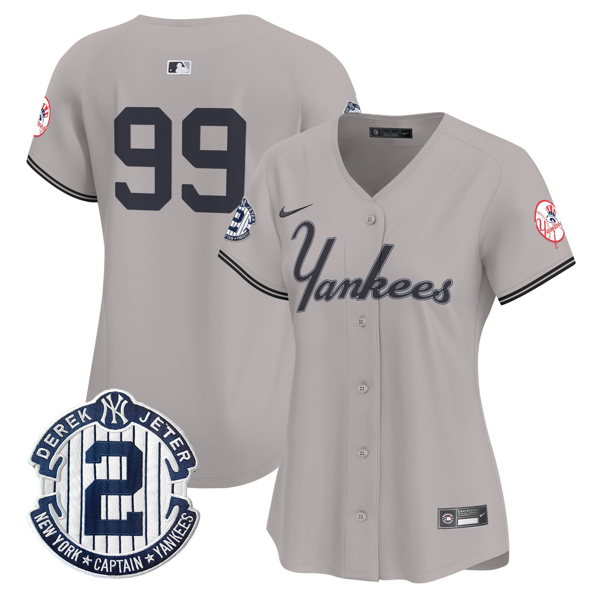 Women's Aaron Judge New York Yankees Throwback Vapor Premier Limited Gray Jersey V2 - All Stitched