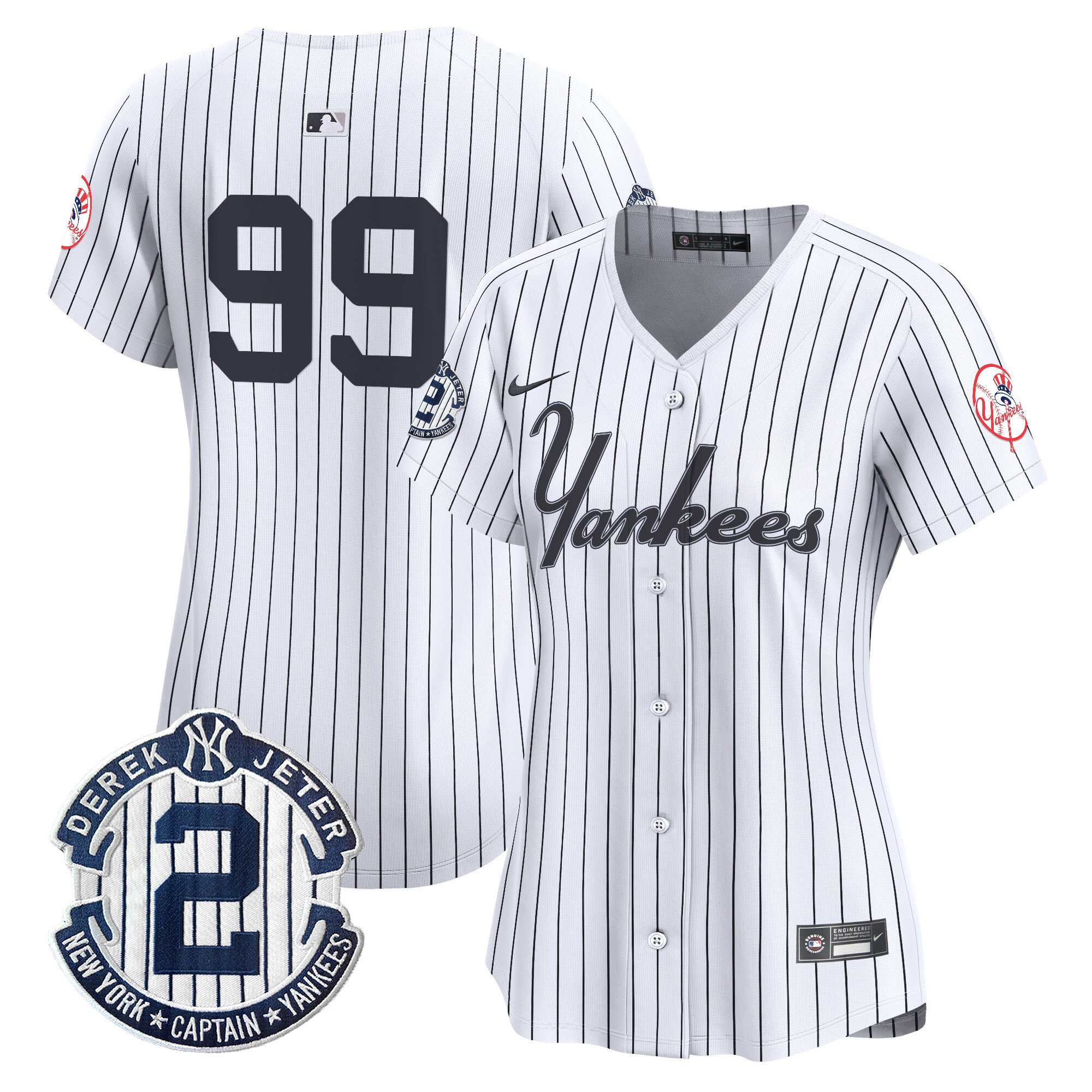 Women's Aaron Judge New York Yankees Throwback Vapor Premier Limited Pinstripe Jersey V2 - All Stitched