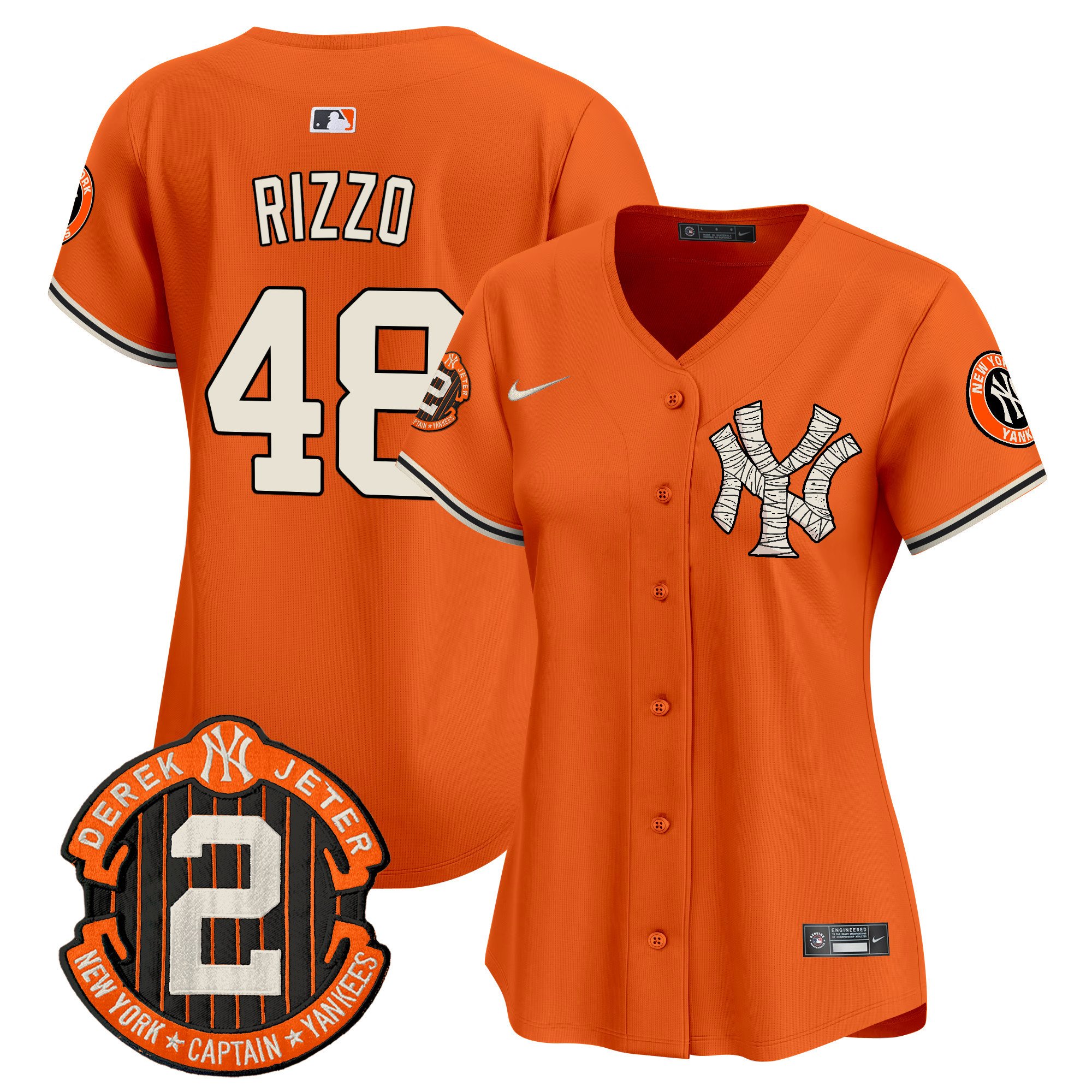 Women's Anthony Rizzo New York Yankees Halloween Vapor Premier Limited Orange Jersey - All Stitched