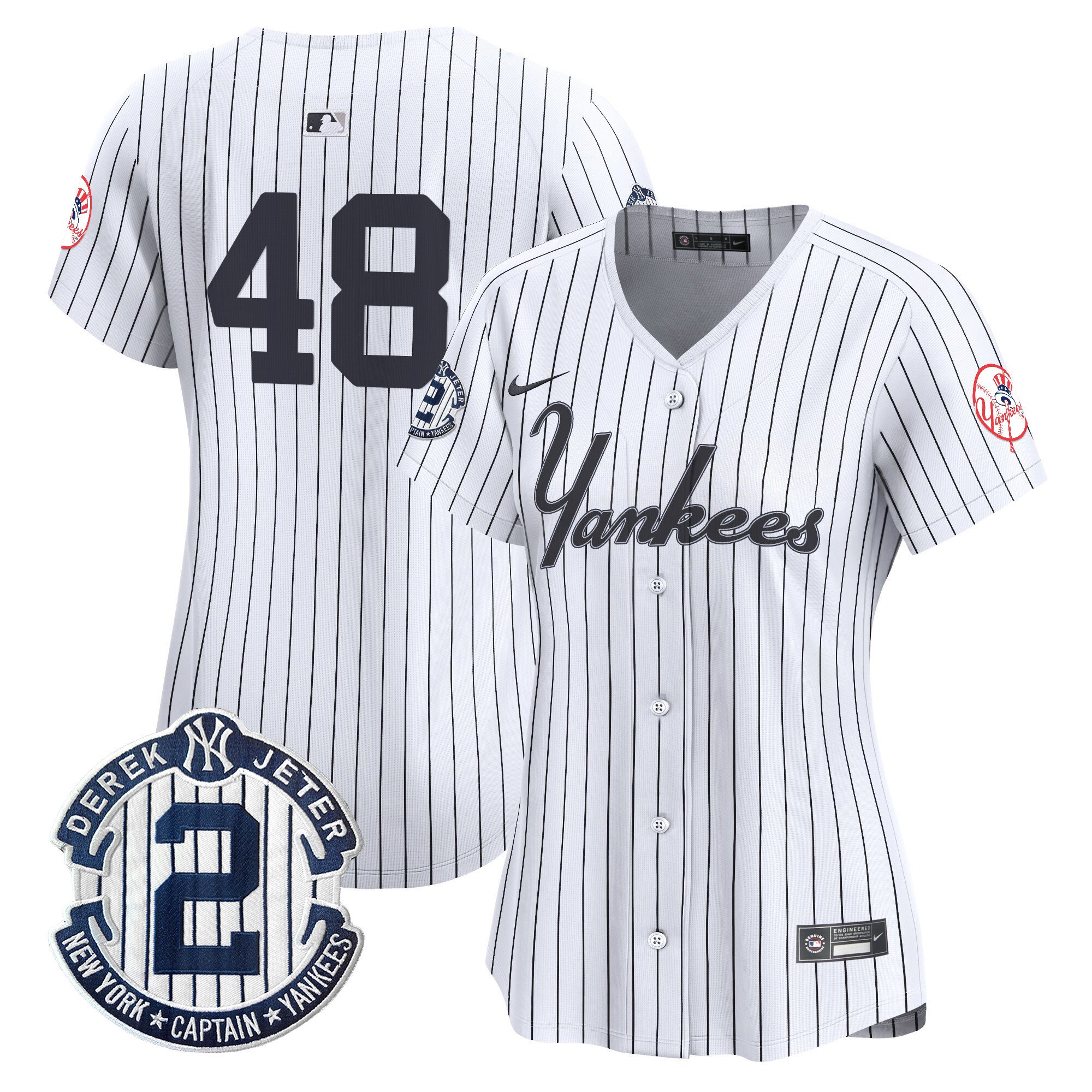 Women's Anthony Rizzo New York Yankees Throwback Vapor Premier Limited Pinstripe Jersey V2 - All Stitched