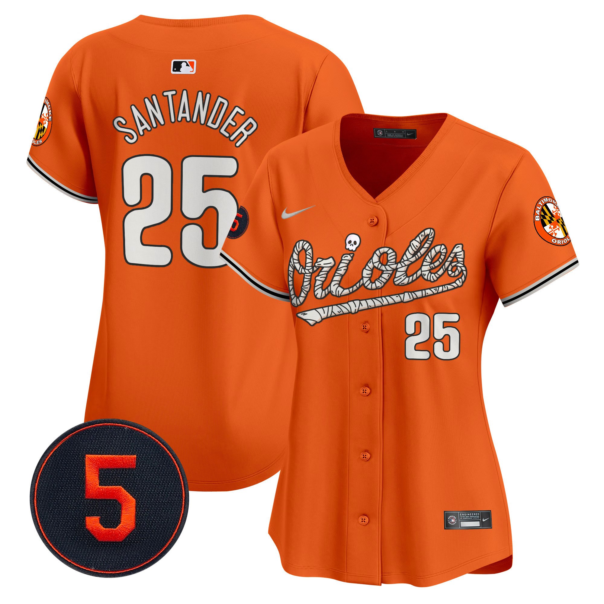 Women's Anthony Santander Baltimore Orioles Halloween Vapor Premier Limited Orange Jersey - All Stitched